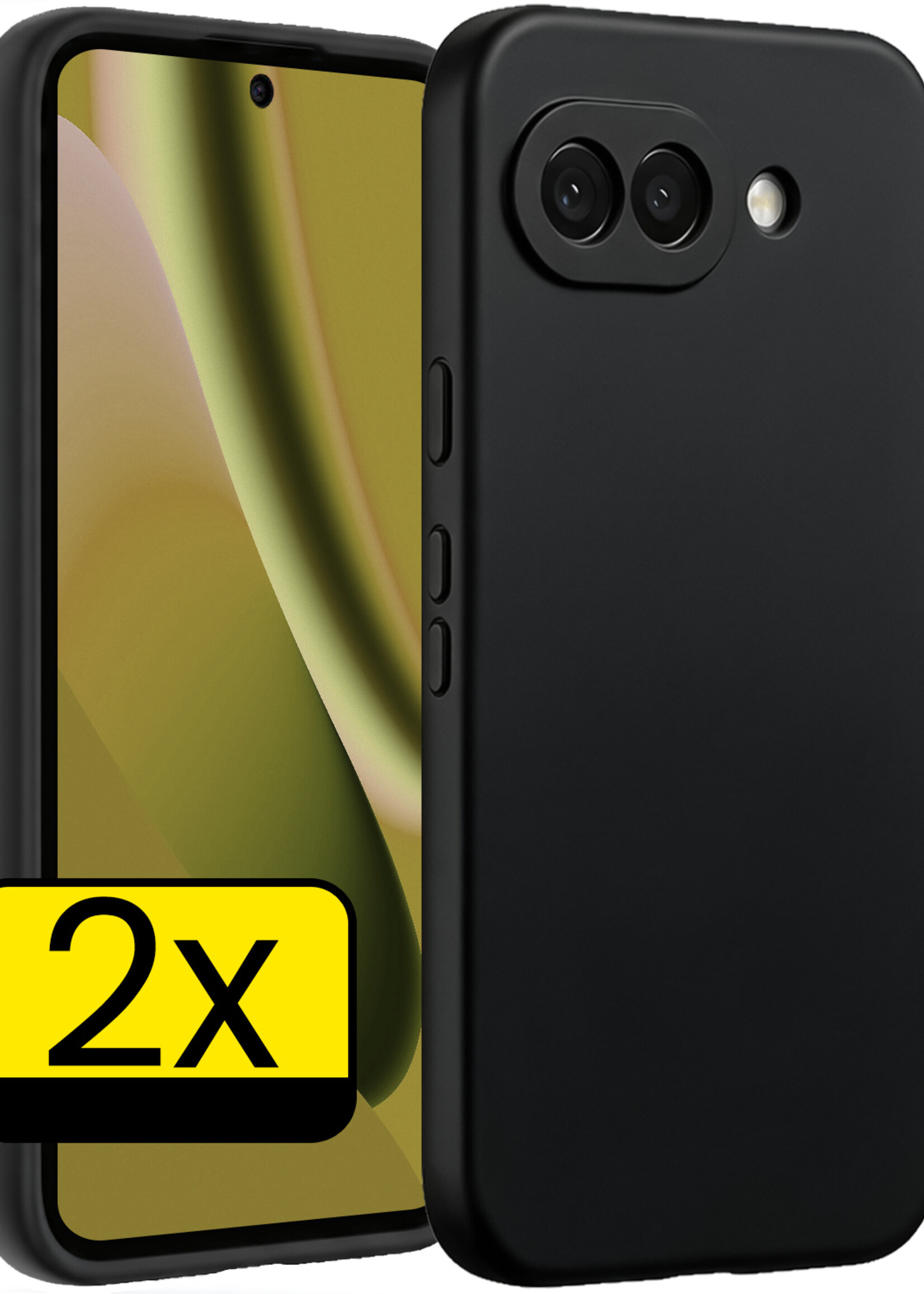 LUQ LUQ Google Pixel 10a Hoesje Siliconen - Zwart - 2 PACK
