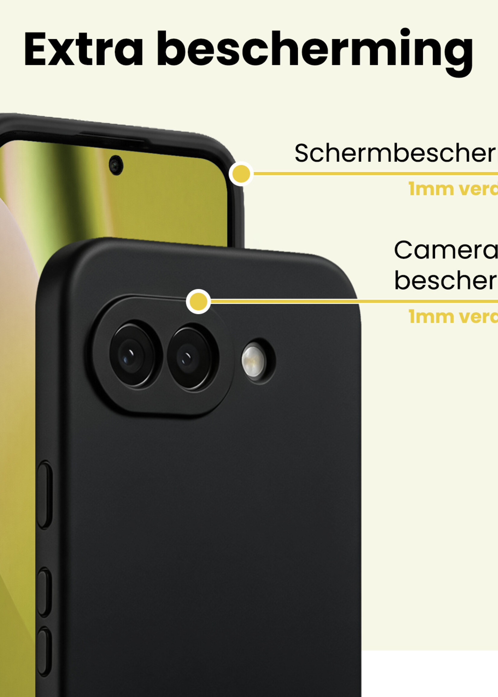 LUQ LUQ Google Pixel 10a Hoesje Siliconen - Zwart - 2 PACK