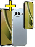 LUQ LUQ Google Pixel 10a Hoesje Siliconen Met Screenprotector - Lichtblauw