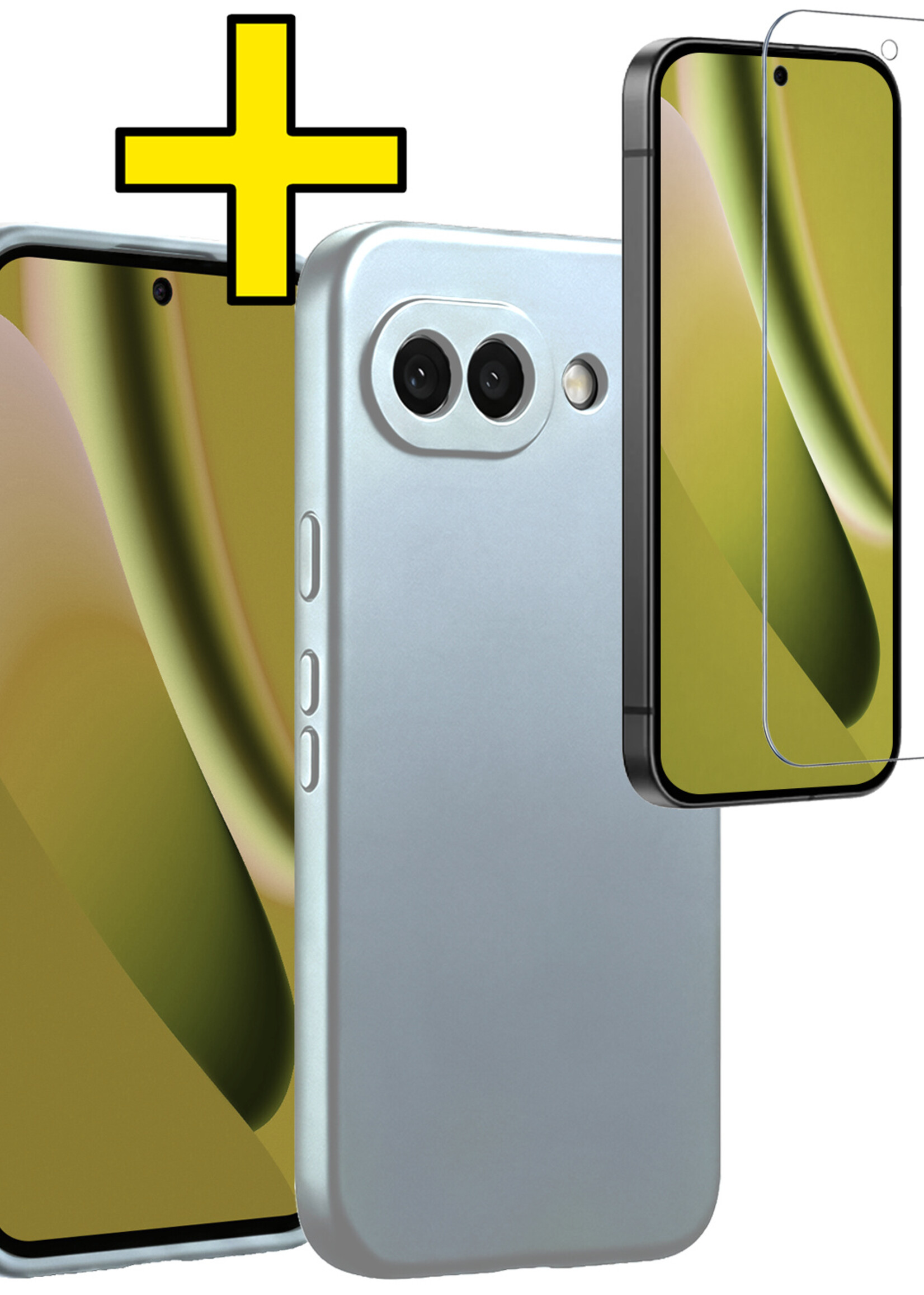 LUQ LUQ Google Pixel 10a Hoesje Siliconen Met Screenprotector - Lichtblauw