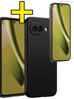 LUQ LUQ Google Pixel 10a Hoesje Siliconen Met Screenprotector - Zwart
