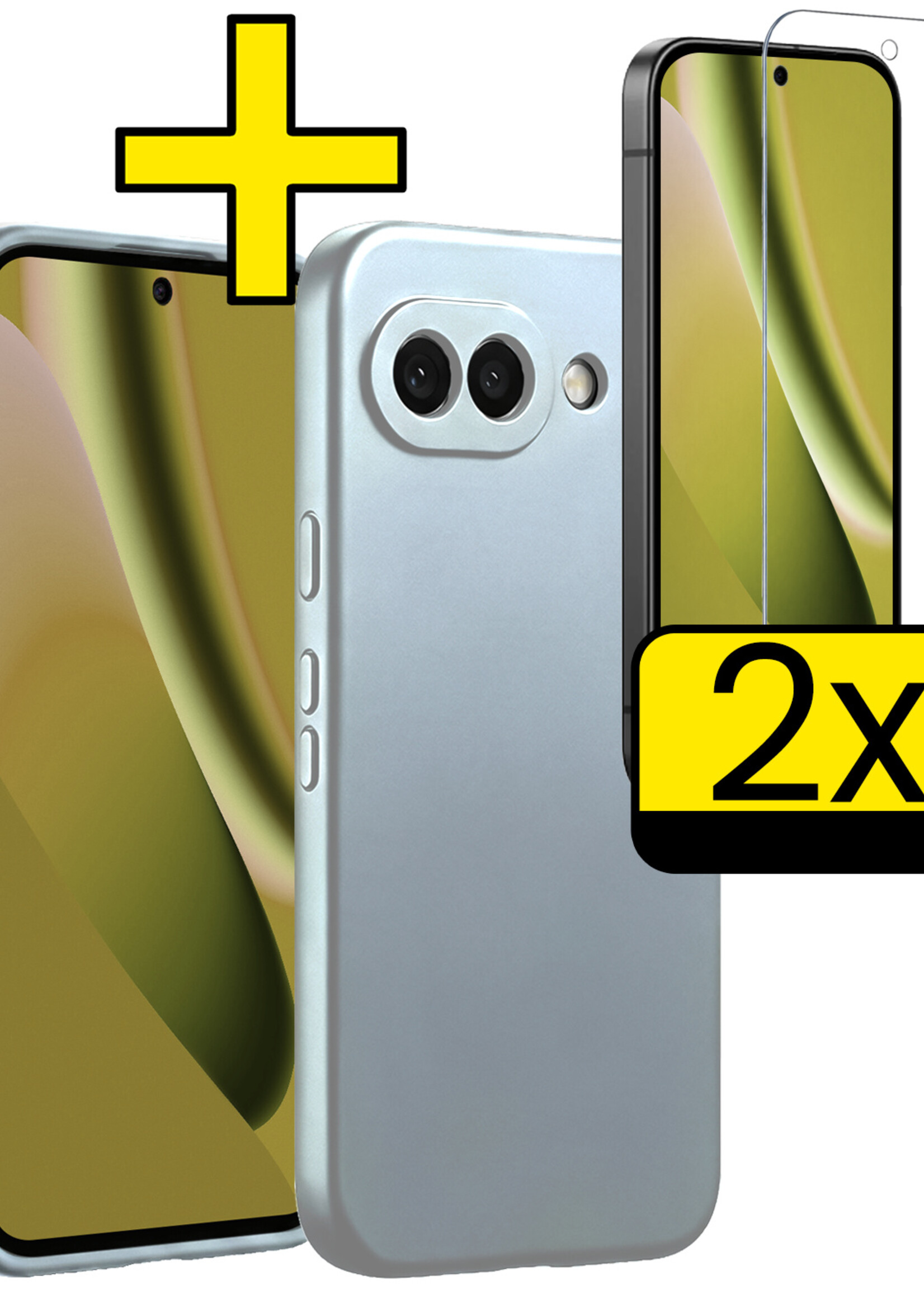 LUQ LUQ Google Pixel 10a Hoesje Siliconen Met 2x Screenprotector - Lichtblauw