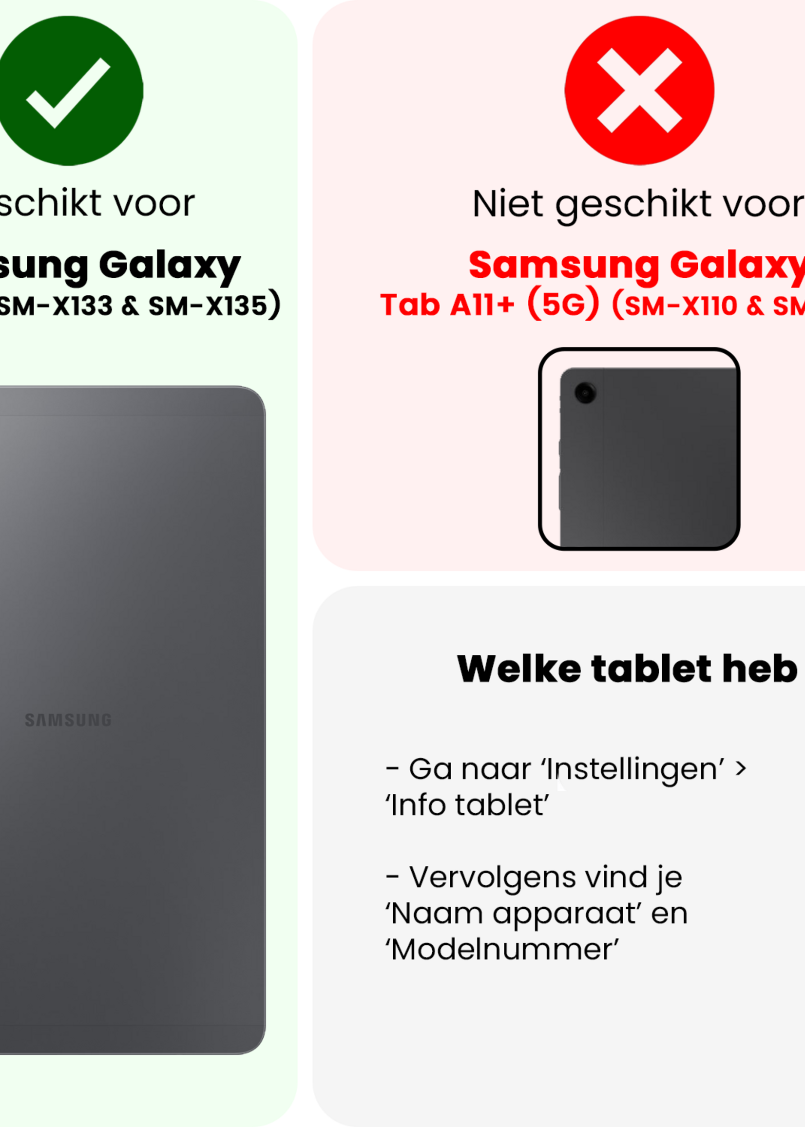 LUQ LUQ Samsung Galaxy Tab A11 Kinderhoes Met Screenprotector - Zalm