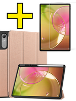 LUQ LUQ Lenovo Idea Tab Pro Gen 2 Hoesje Met Uitsparing Lenovo Pen Met Screenprotector - Rose Goud