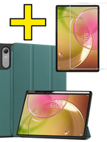 LUQ LUQ Lenovo Idea Tab Pro Gen 2 Hoesje Met Uitsparing Lenovo Pen Met Screenprotector - Donkergroen