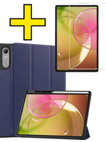 LUQ LUQ Lenovo Idea Tab Pro Gen 2 Hoesje Met Uitsparing Lenovo Pen Met Screenprotector - Donkerblauw