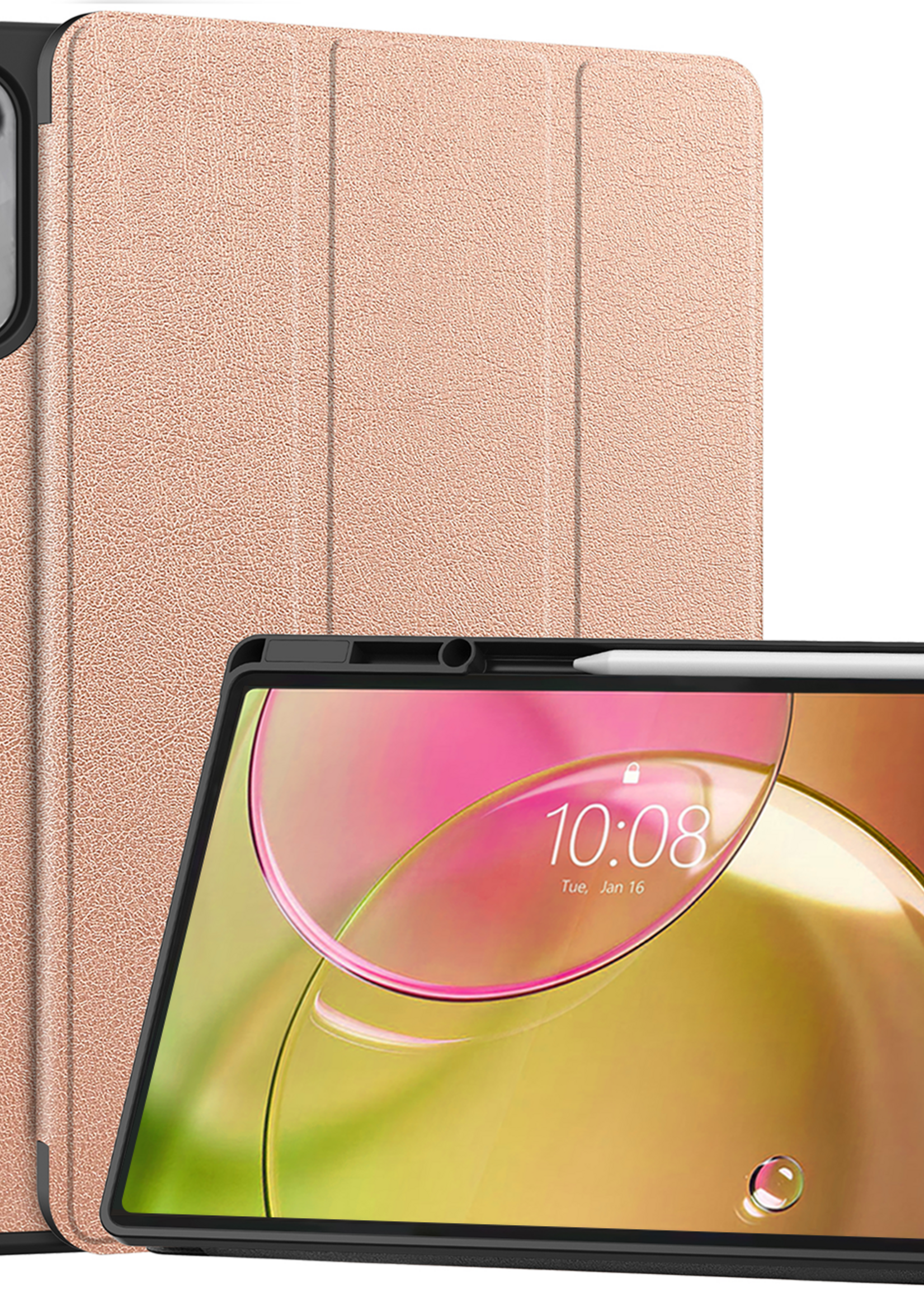 LUQ LUQ Lenovo Idea Tab Pro Gen 2 Hoesje Met Uitsparing Lenovo Pen - Rose Goud