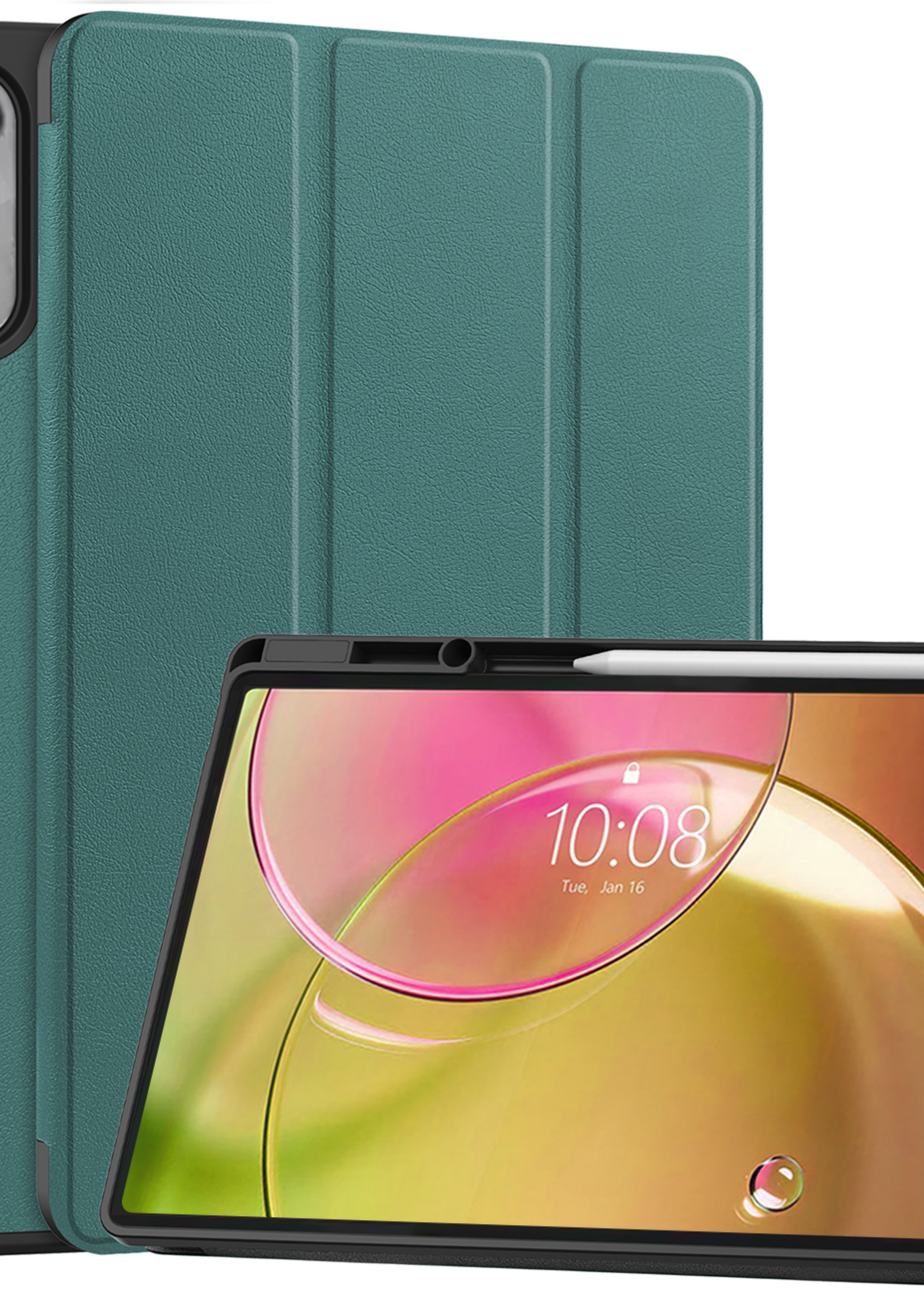 LUQ LUQ Lenovo Idea Tab Pro Gen 2 Hoesje Met Uitsparing Lenovo Pen - Donkergroen