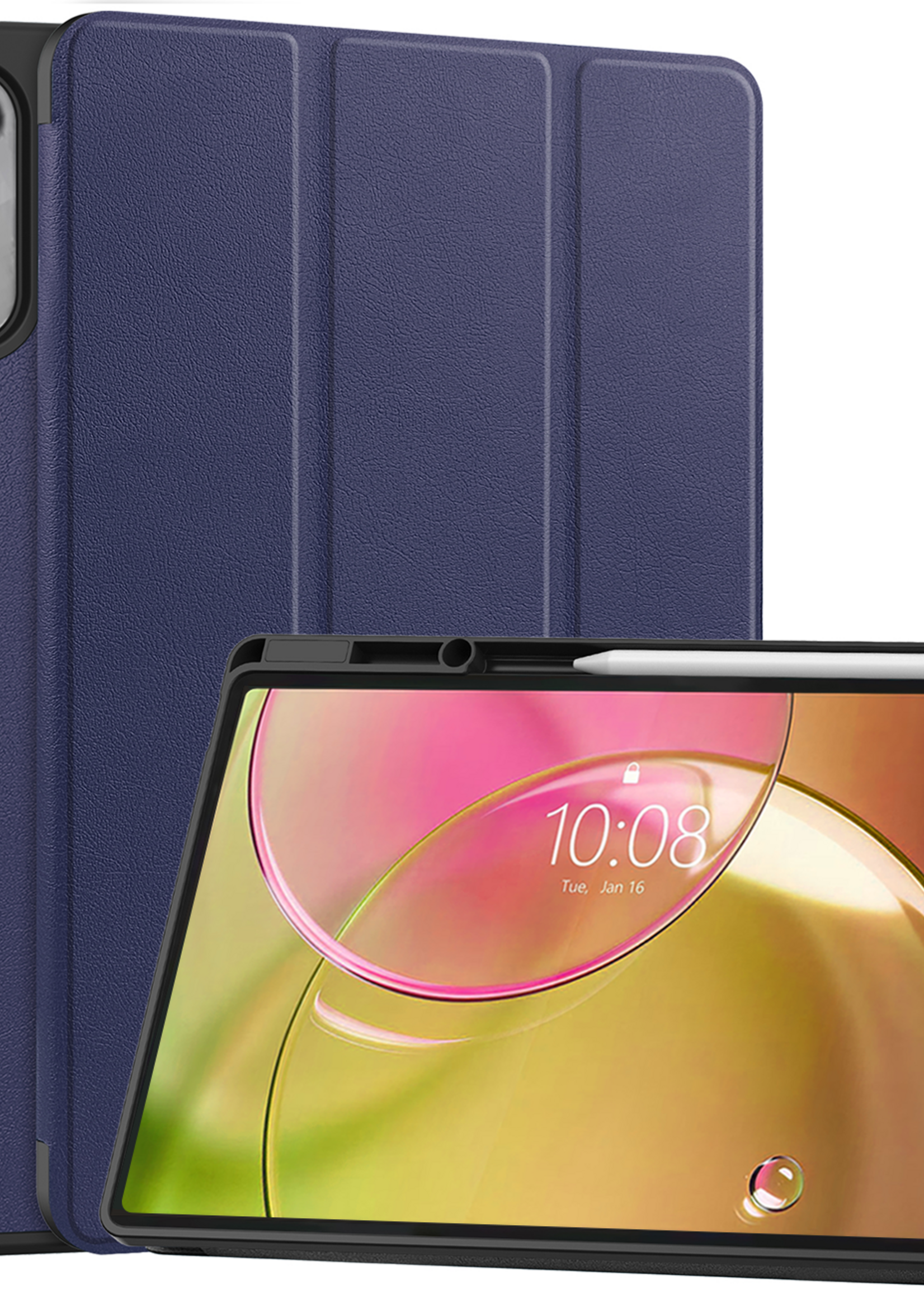 LUQ LUQ Lenovo Idea Tab Pro Gen 2 Hoesje Met Uitsparing Lenovo Pen - Donkerblauw