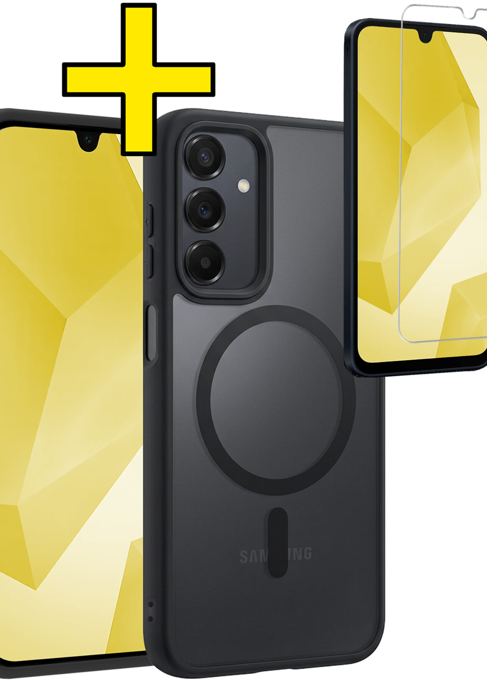 LUQ LUQ Samsung Galaxy A16 Magsafe Hoesje Zwart Met Screenprotector