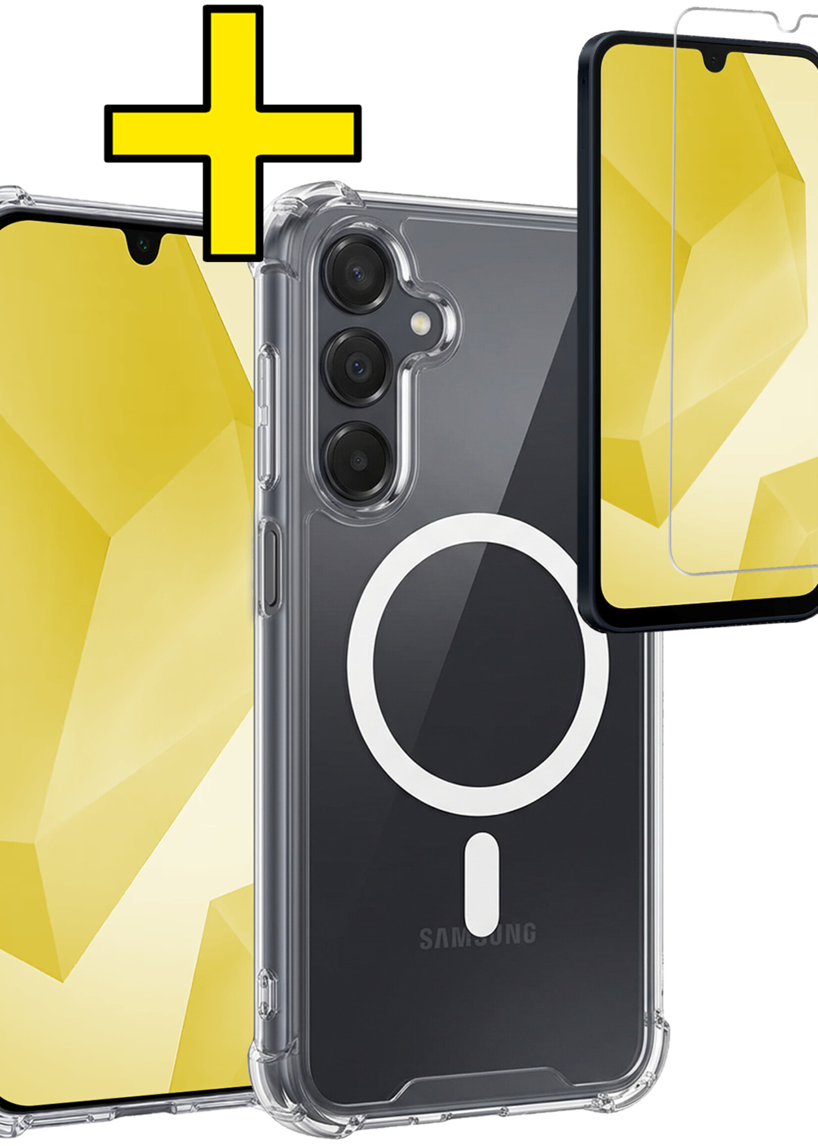 LUQ LUQ Samsung Galaxy A16 Magsafe Hoesje Transparant Met Screenprotector