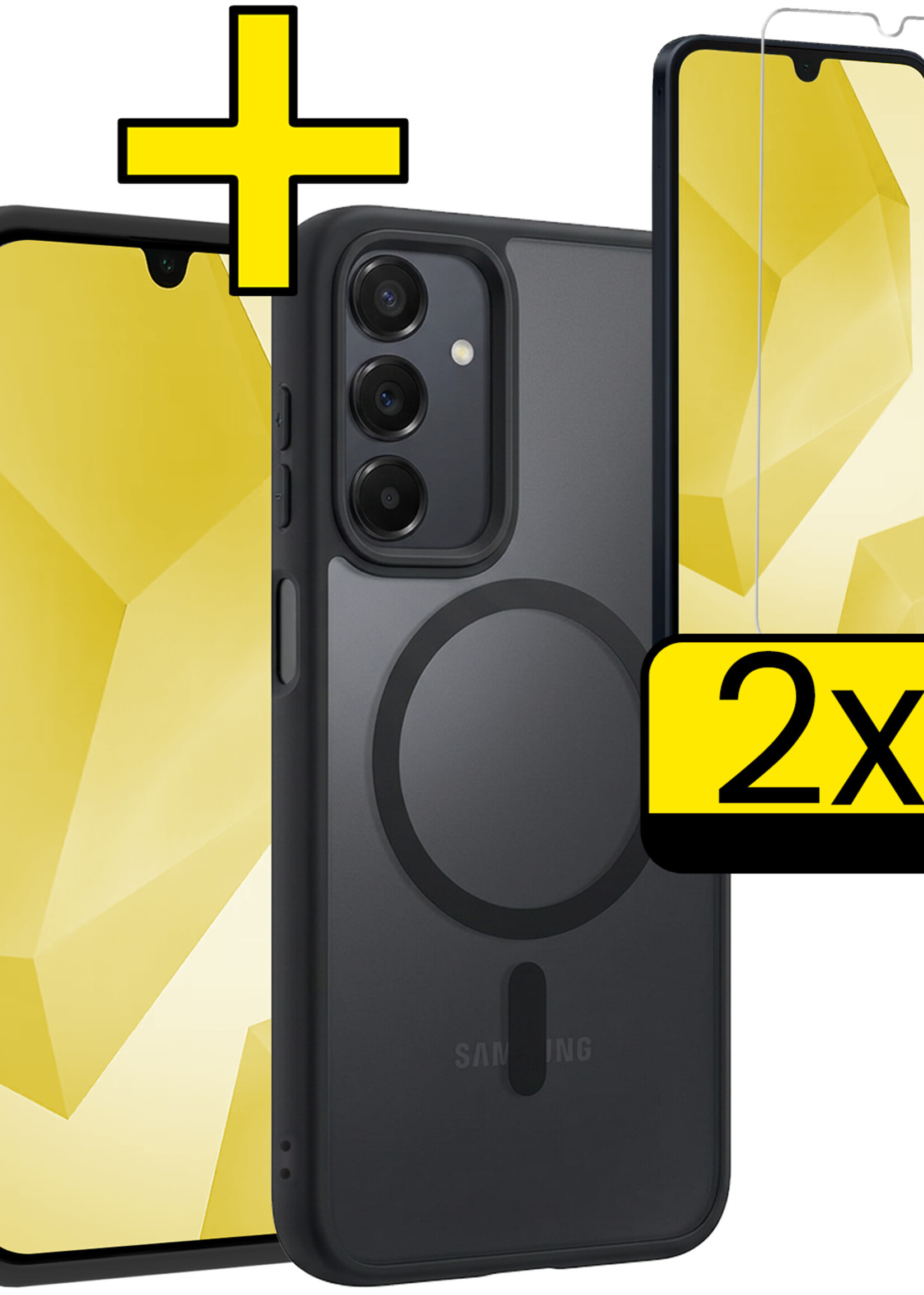 LUQ LUQ Samsung Galaxy A16 Magsafe Hoesje Zwart Met 2x Screenprotector