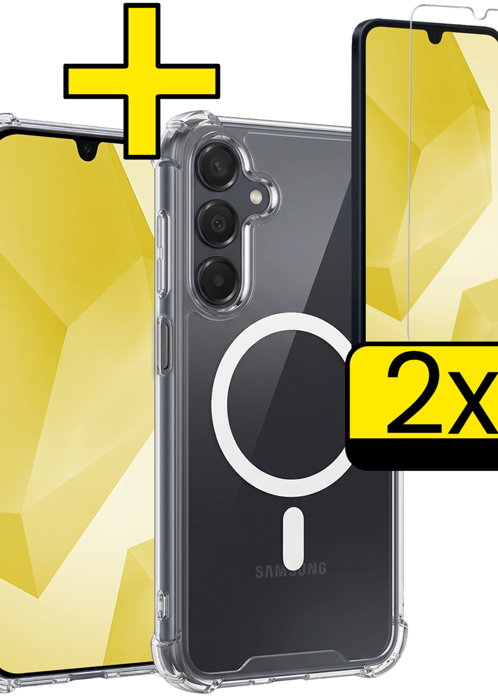 LUQ LUQ Samsung Galaxy A16 Magsafe Hoesje Transparant Met 2x Screenprotector