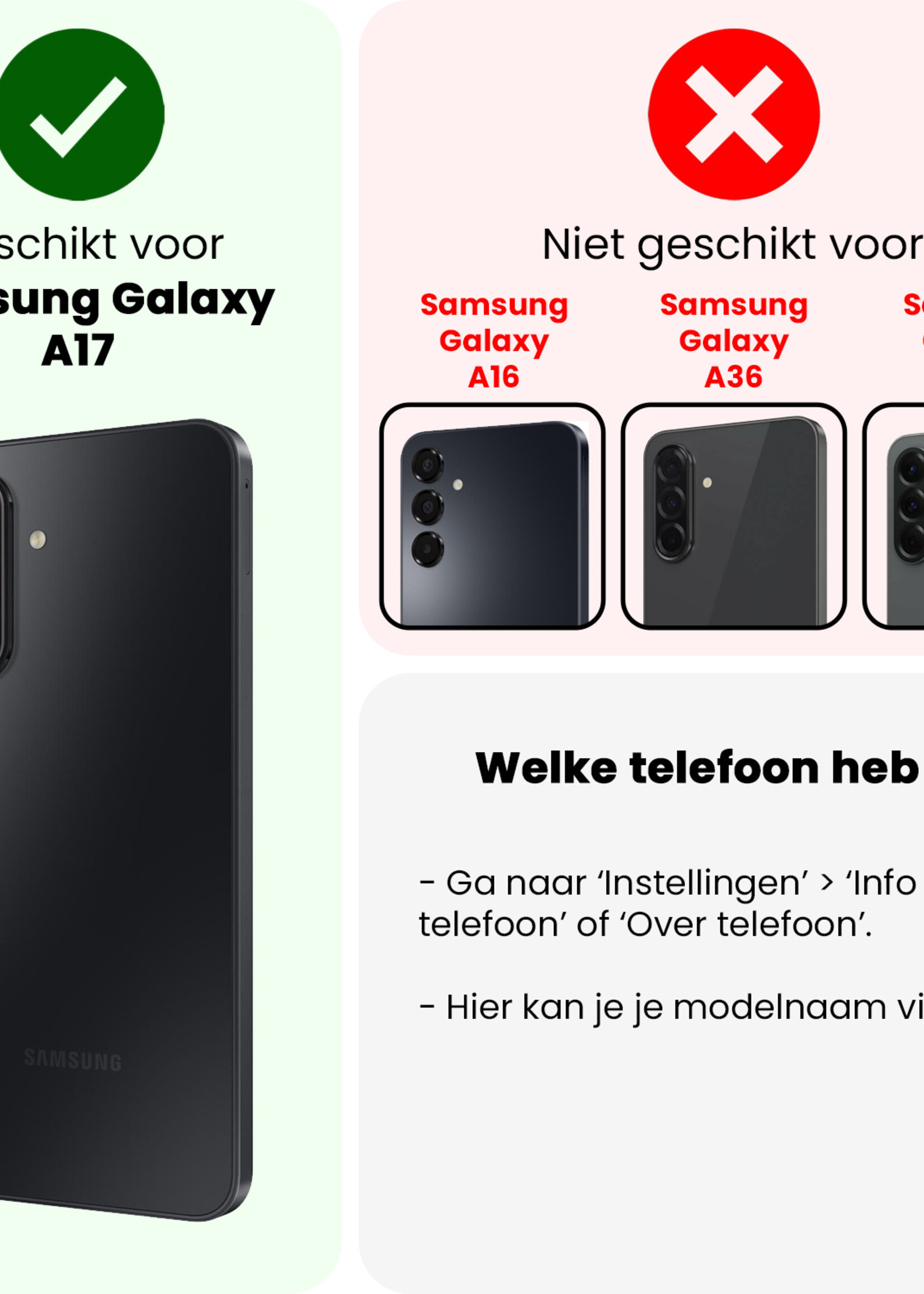 LUQ LUQ Samsung Galaxy A17 Magsafe Hoesje - Transparant - 2 PACK