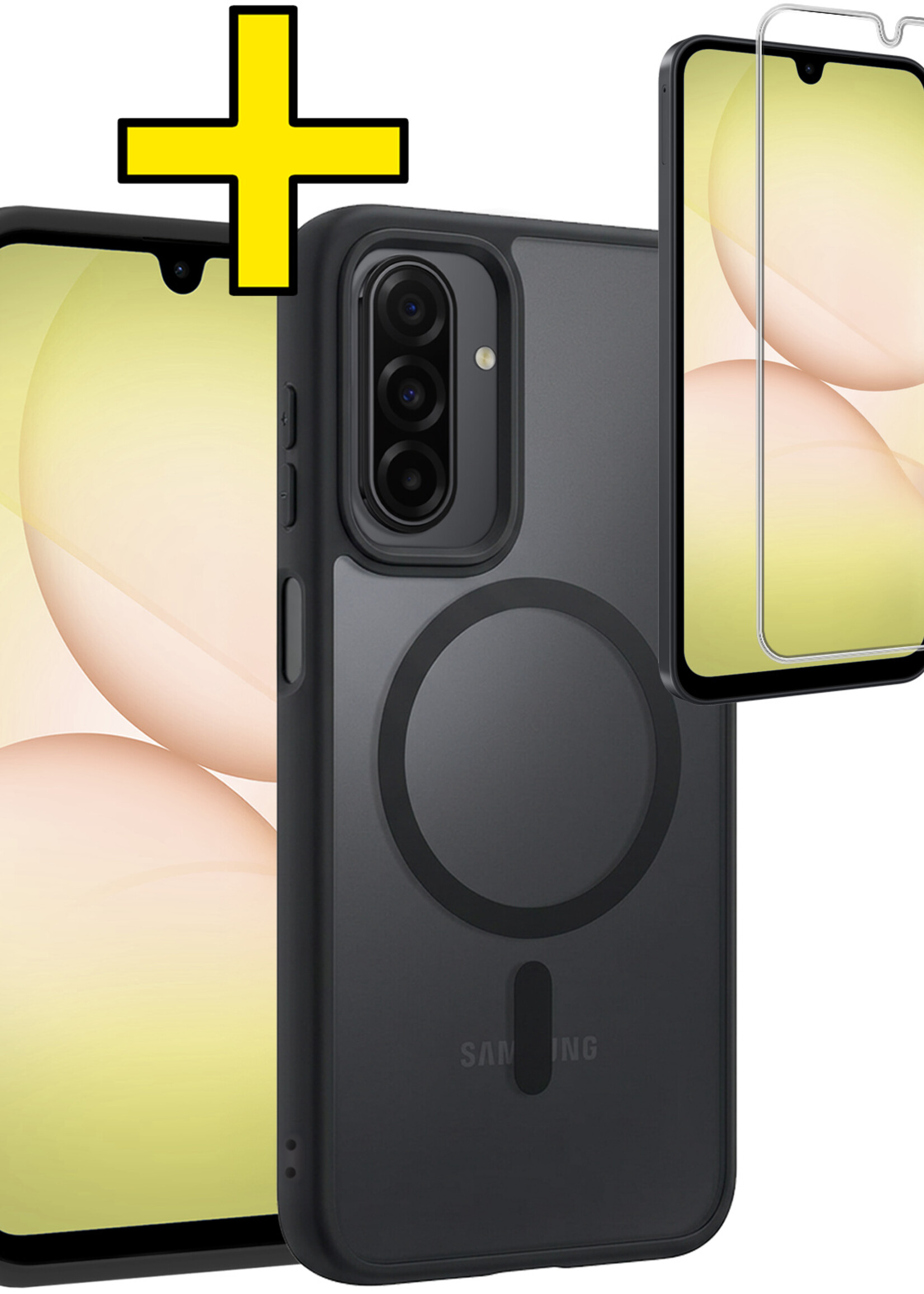 LUQ LUQ Samsung Galaxy A17 Magsafe Hoesje Zwart Met Screenprotector