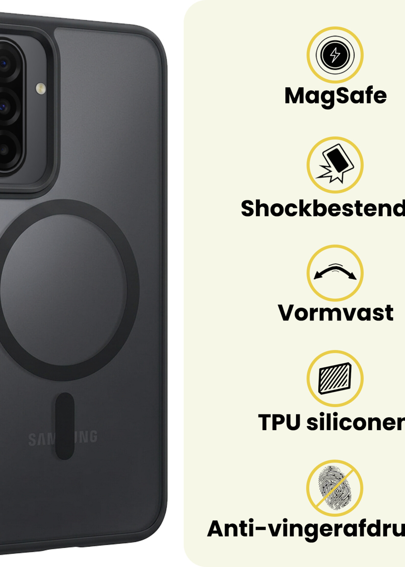LUQ LUQ Samsung Galaxy A17 Magsafe Hoesje Zwart Met Screenprotector