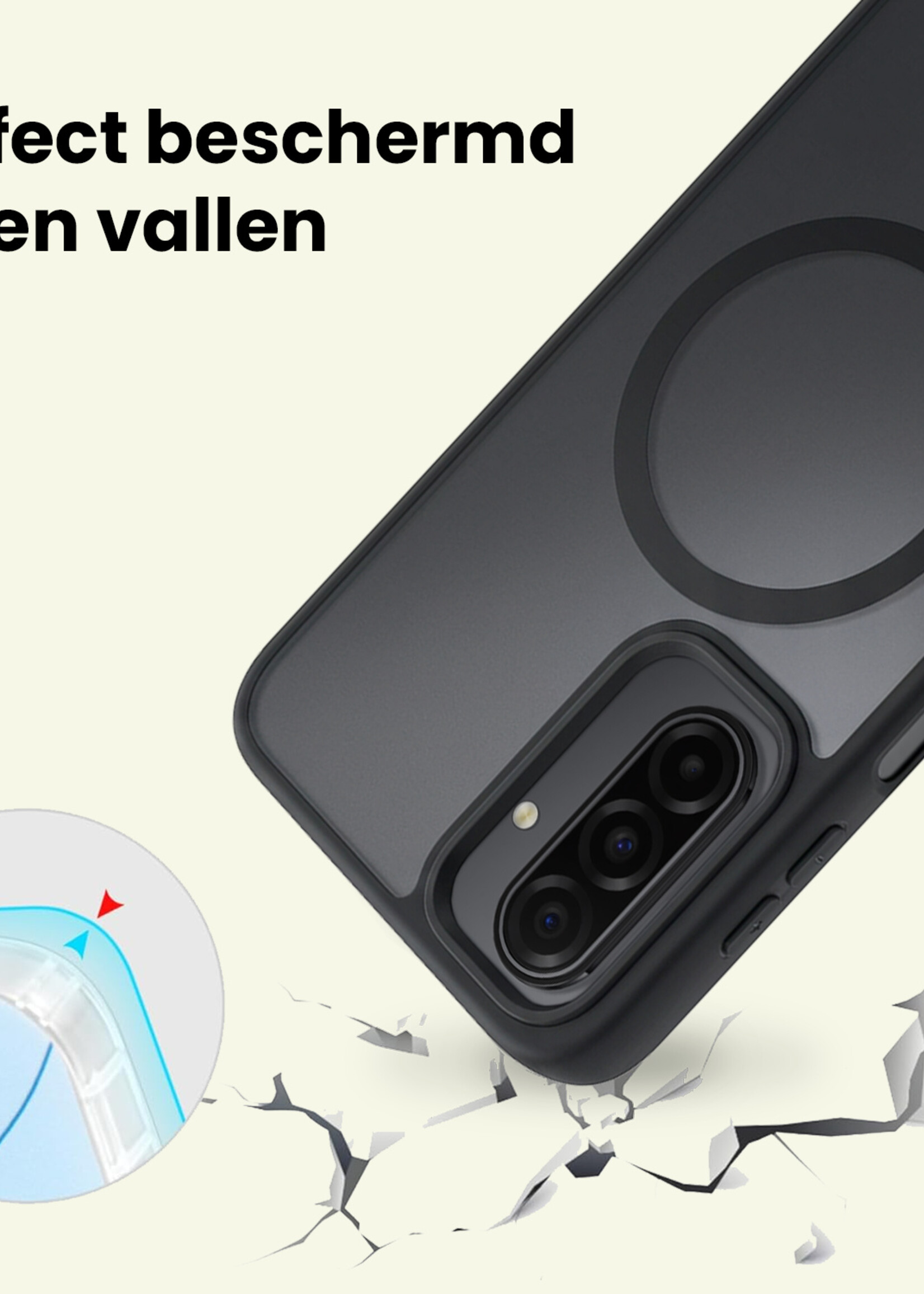 LUQ LUQ Samsung Galaxy A17 Magsafe Hoesje Zwart Met Screenprotector