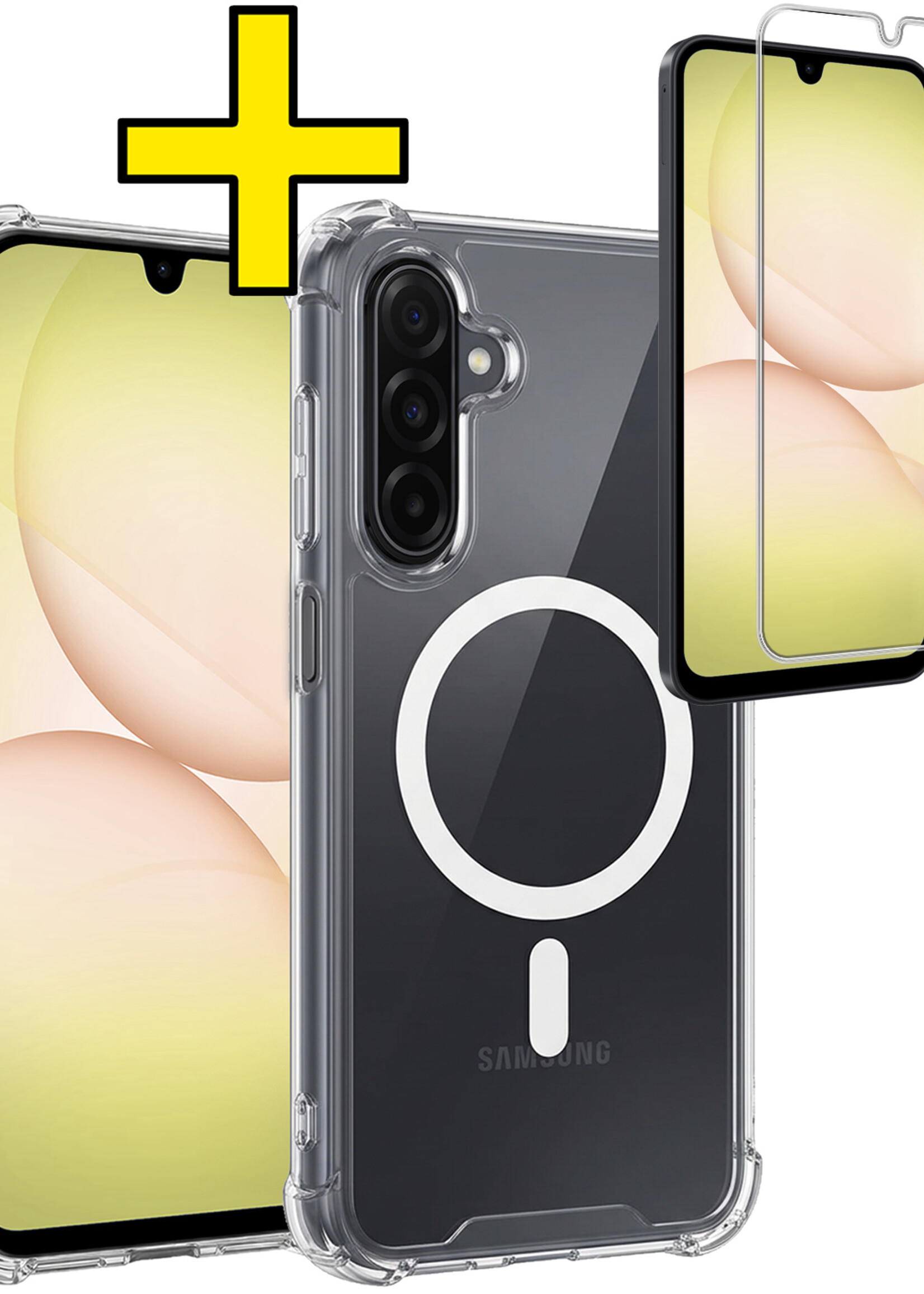 LUQ LUQ Samsung Galaxy A17 Magsafe Hoesje Transparant Met Screenprotector