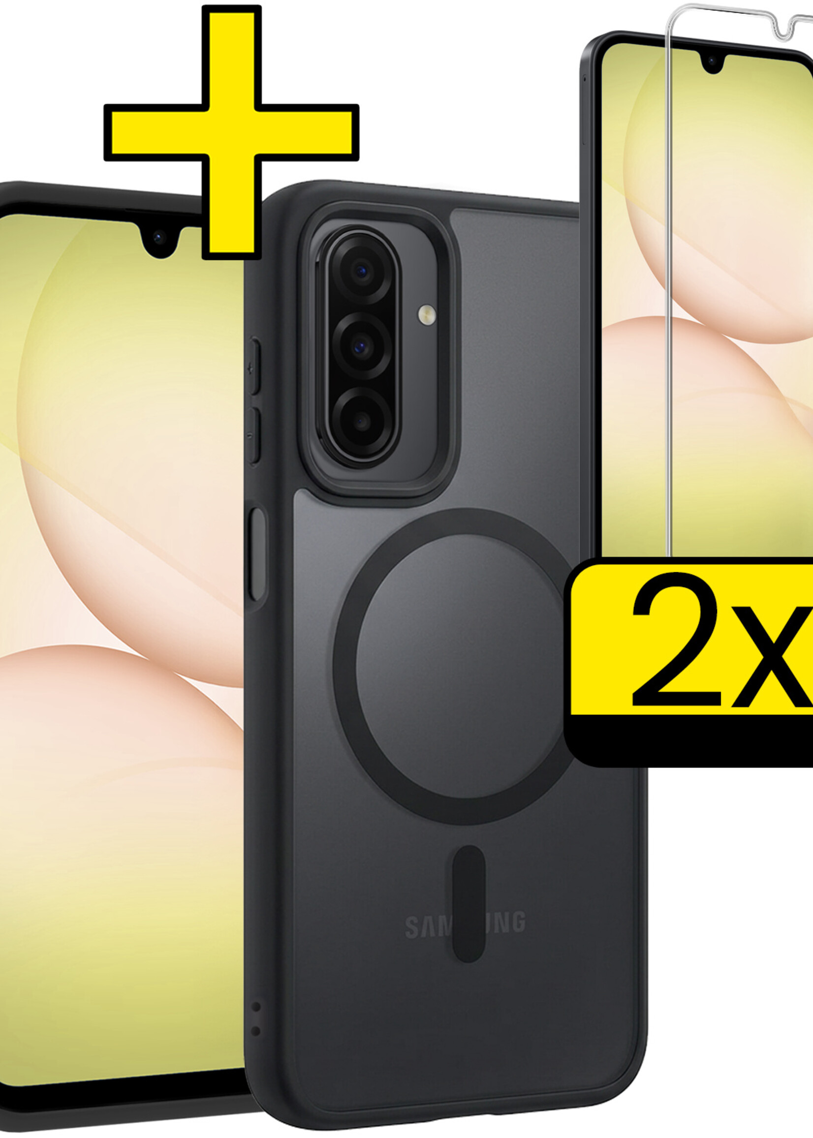 LUQ LUQ Samsung Galaxy A17 Magsafe Hoesje Zwart Met 2x Screenprotector