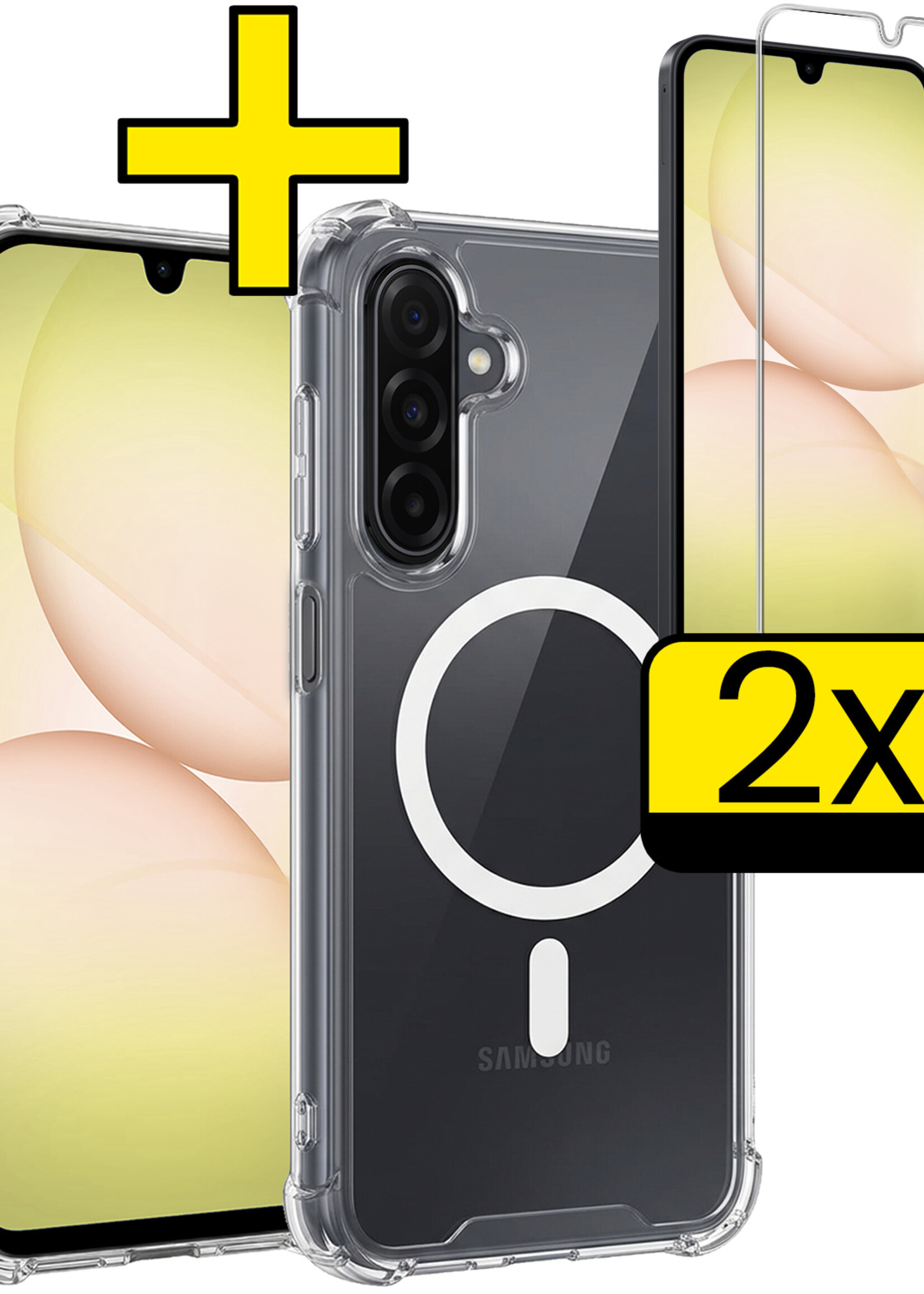 LUQ LUQ Samsung Galaxy A17 Magsafe Hoesje Transparant Met 2x Screenprotector