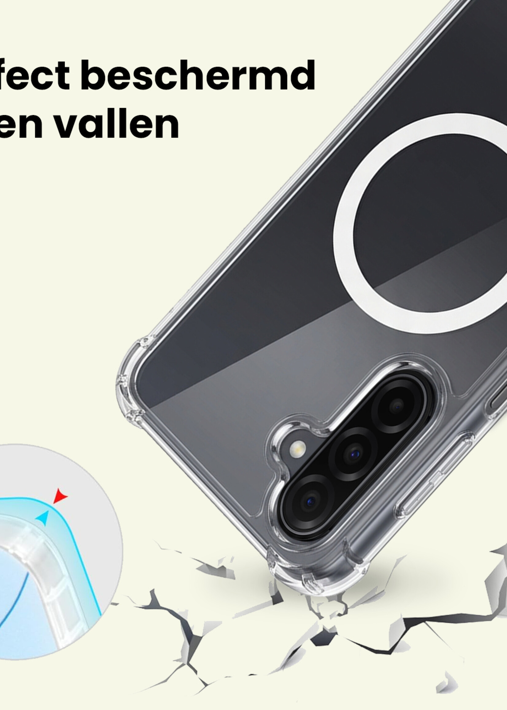LUQ LUQ Samsung Galaxy A17 Magsafe Hoesje Transparant Met 2x Screenprotector