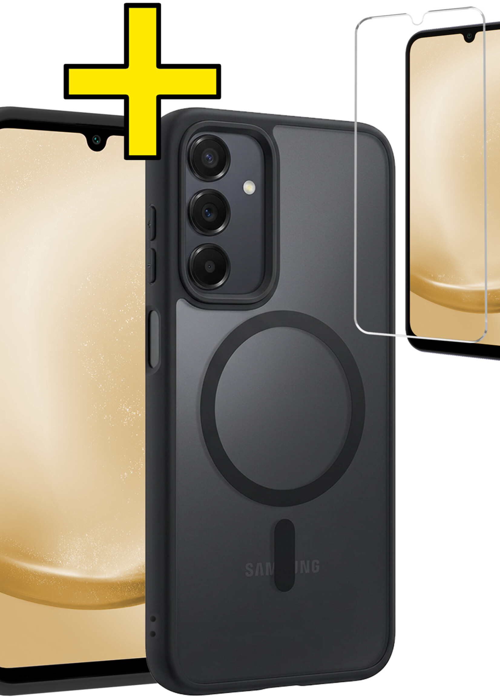 LUQ LUQ Samsung Galaxy A25 Magsafe Hoesje Zwart Met Screenprotector