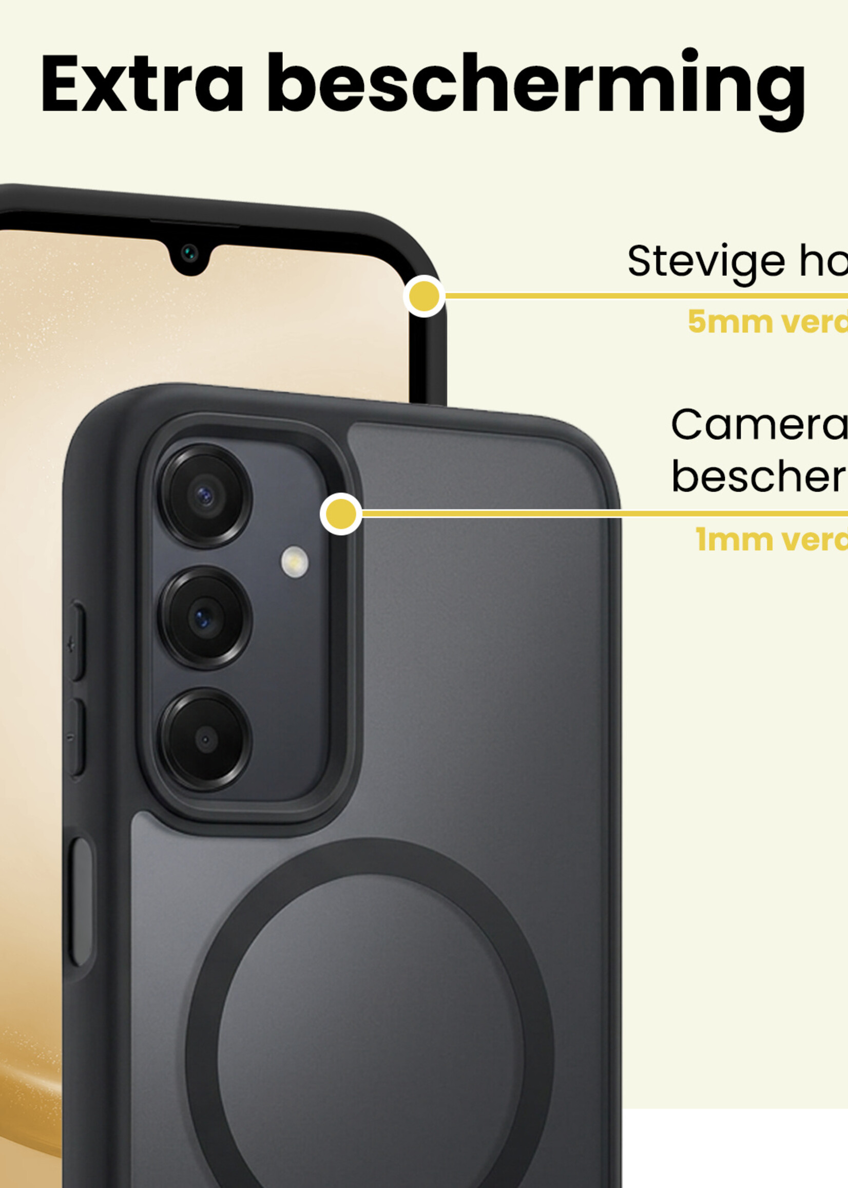 LUQ LUQ Samsung Galaxy A25 Magsafe Hoesje Zwart Met Screenprotector