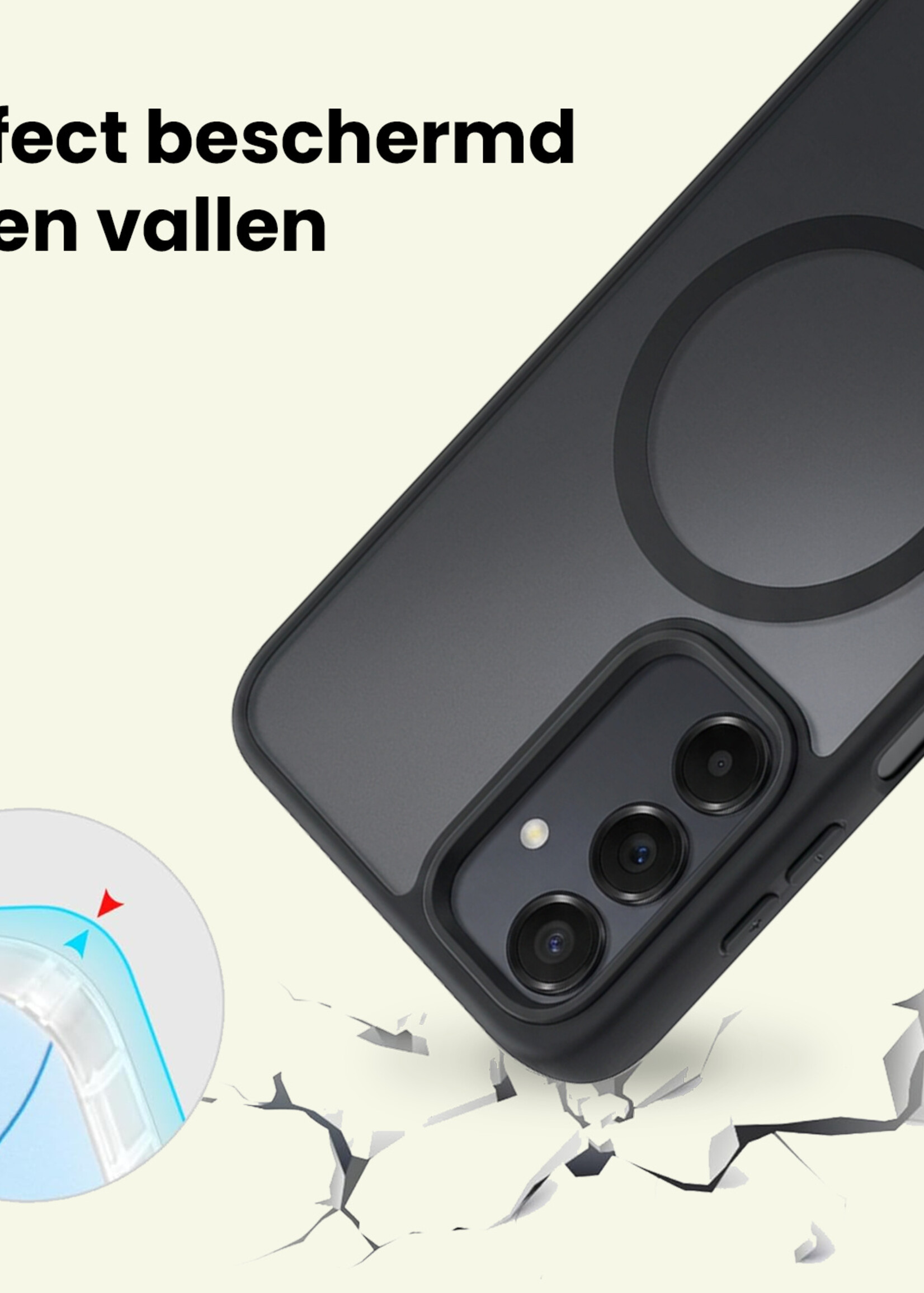 LUQ LUQ Samsung Galaxy A25 Magsafe Hoesje Zwart Met Screenprotector
