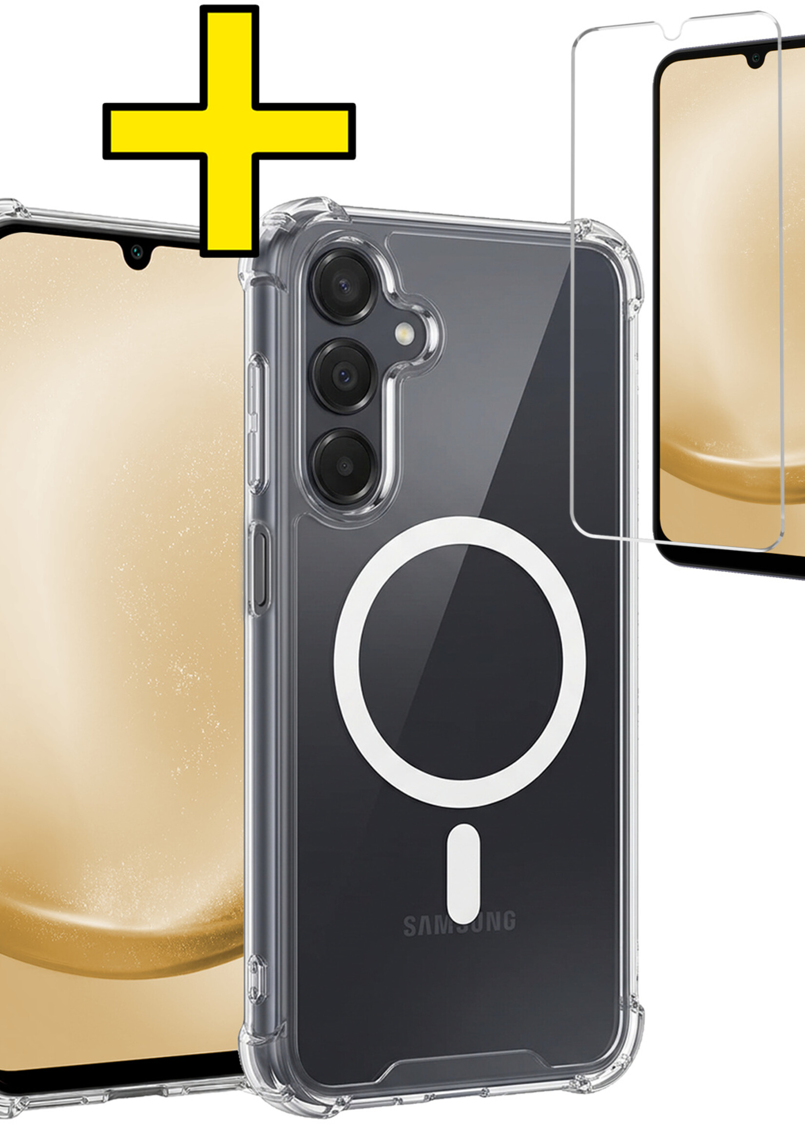 LUQ LUQ Samsung Galaxy A25 Magsafe Hoesje Transparant Met Screenprotector