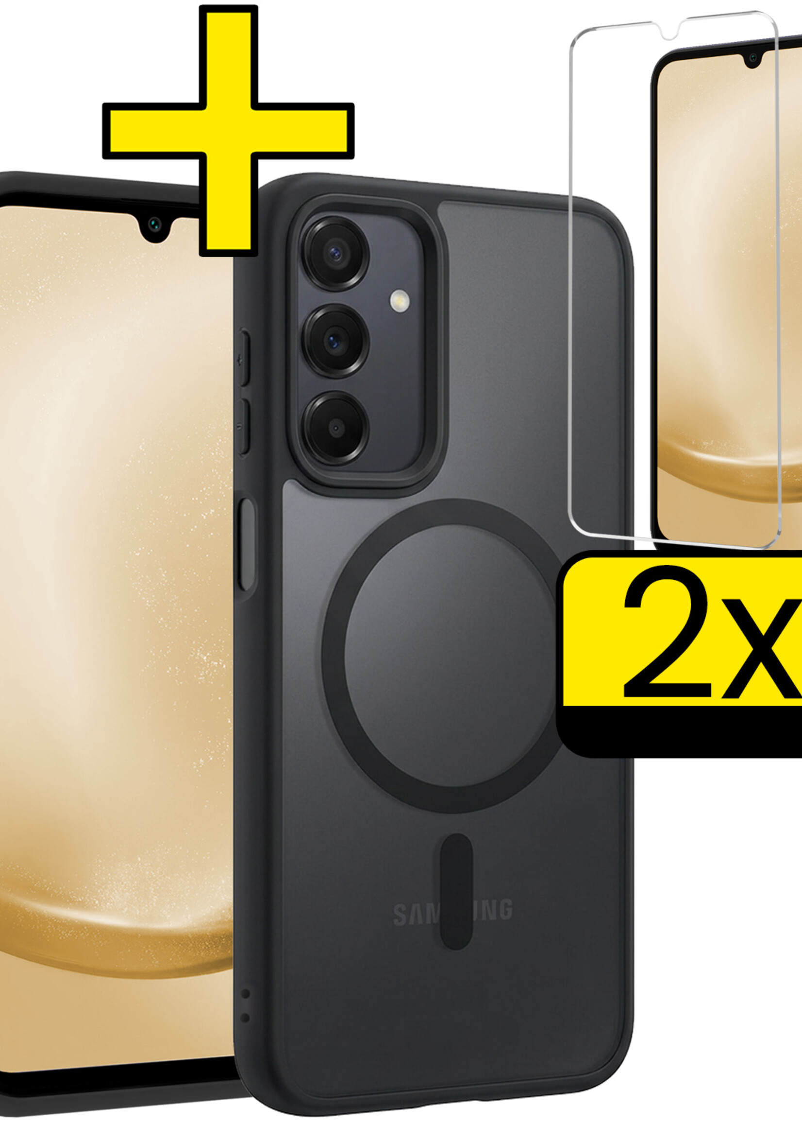 LUQ LUQ Samsung Galaxy A25 Magsafe Hoesje Zwart Met 2x Screenprotector