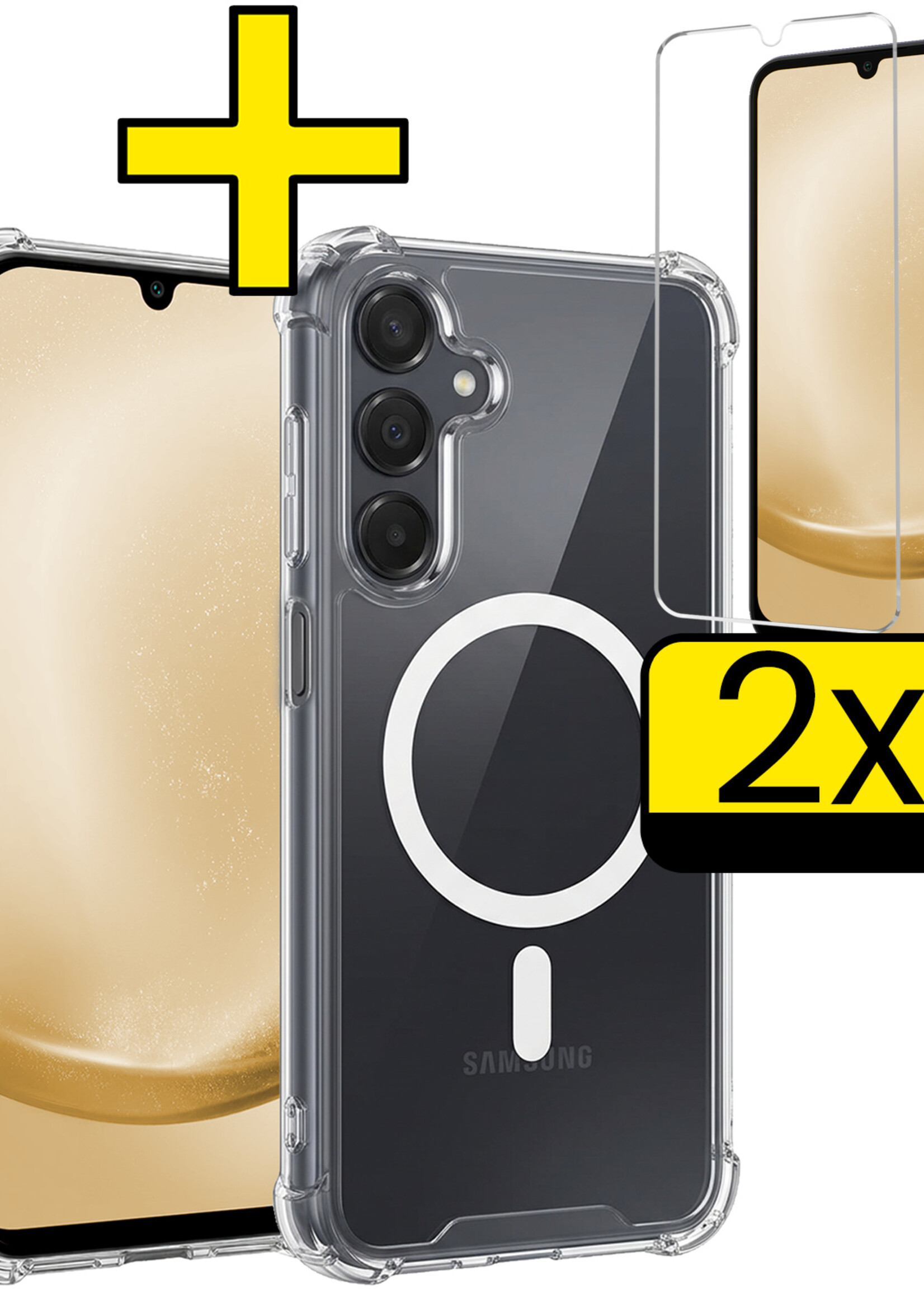 LUQ LUQ Samsung Galaxy A25 Magsafe Hoesje Transparant Met 2x Screenprotector