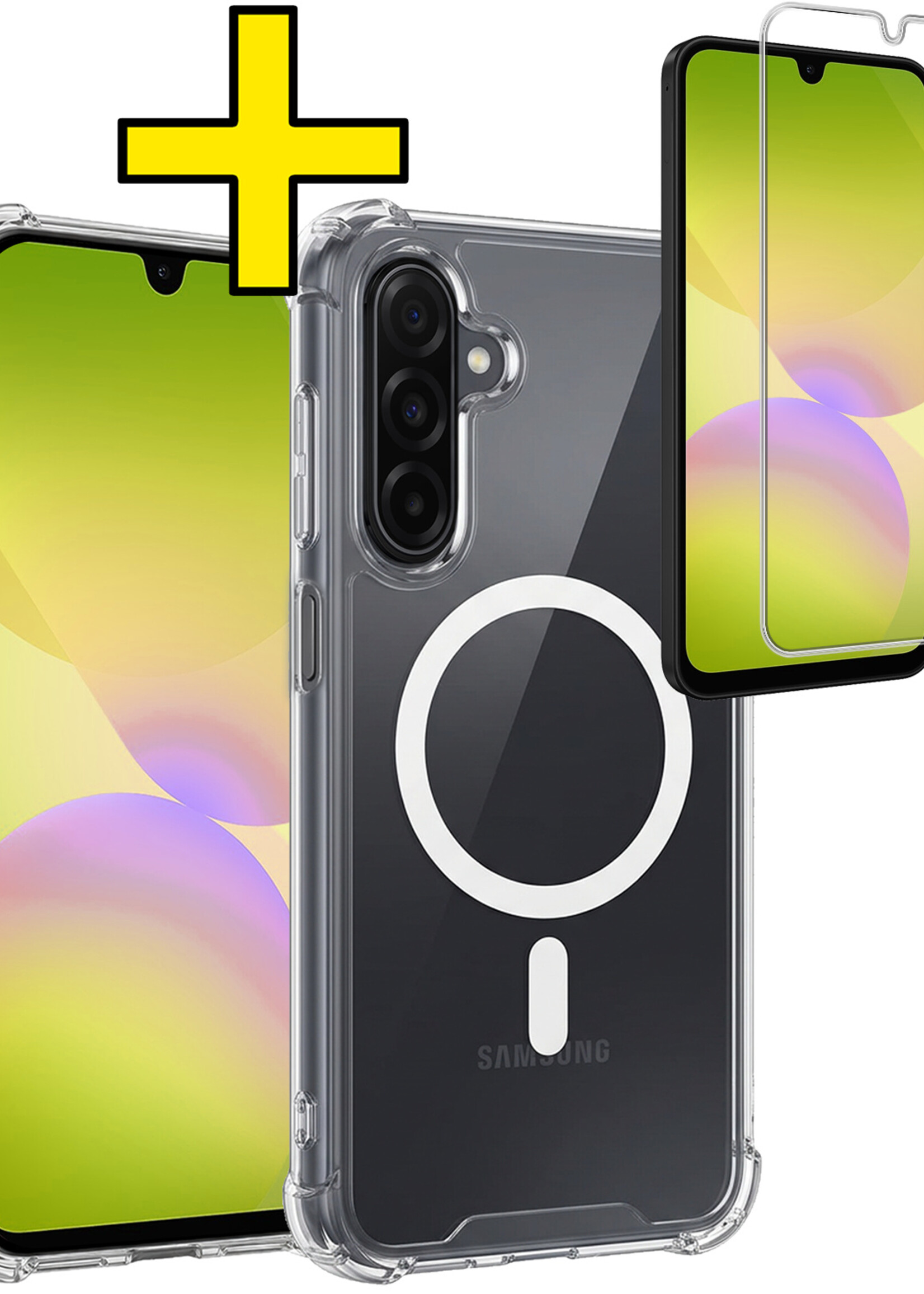 LUQ LUQ Samsung Galaxy A26 Magsafe Hoesje Transparant Met Screenprotector