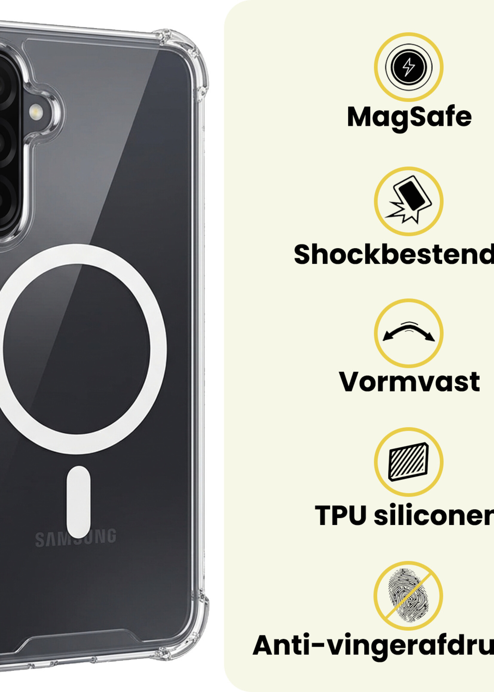 LUQ LUQ Samsung Galaxy A26 Magsafe Hoesje Transparant Met Screenprotector