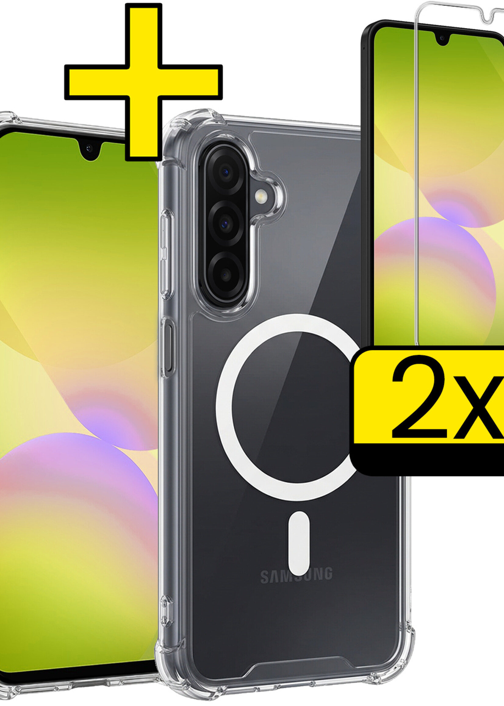 LUQ LUQ Samsung Galaxy A26 Magsafe Hoesje Transparant Met 2x Screenprotector