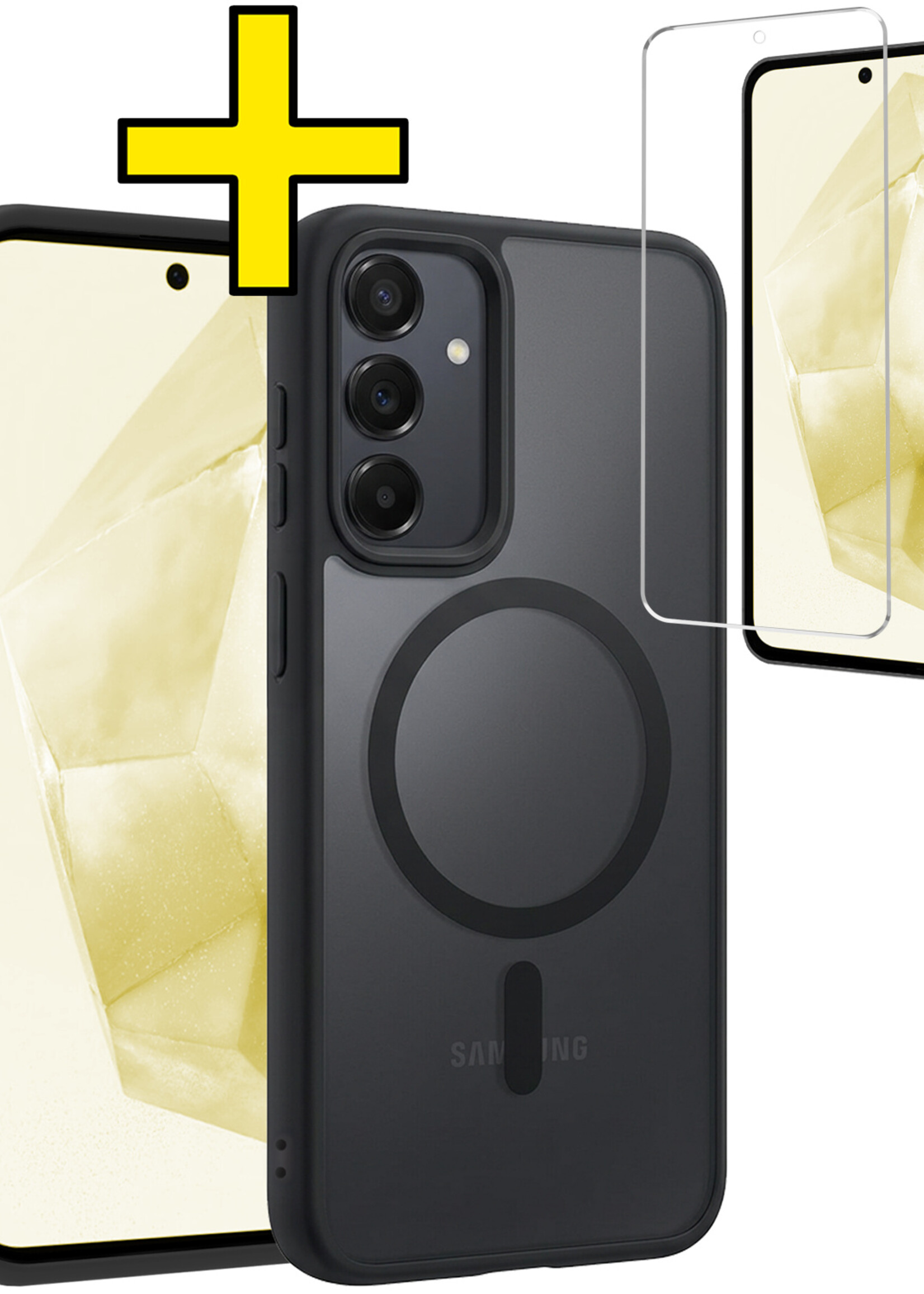 LUQ LUQ Samsung Galaxy A35 Magsafe Hoesje Zwart Met Screenprotector