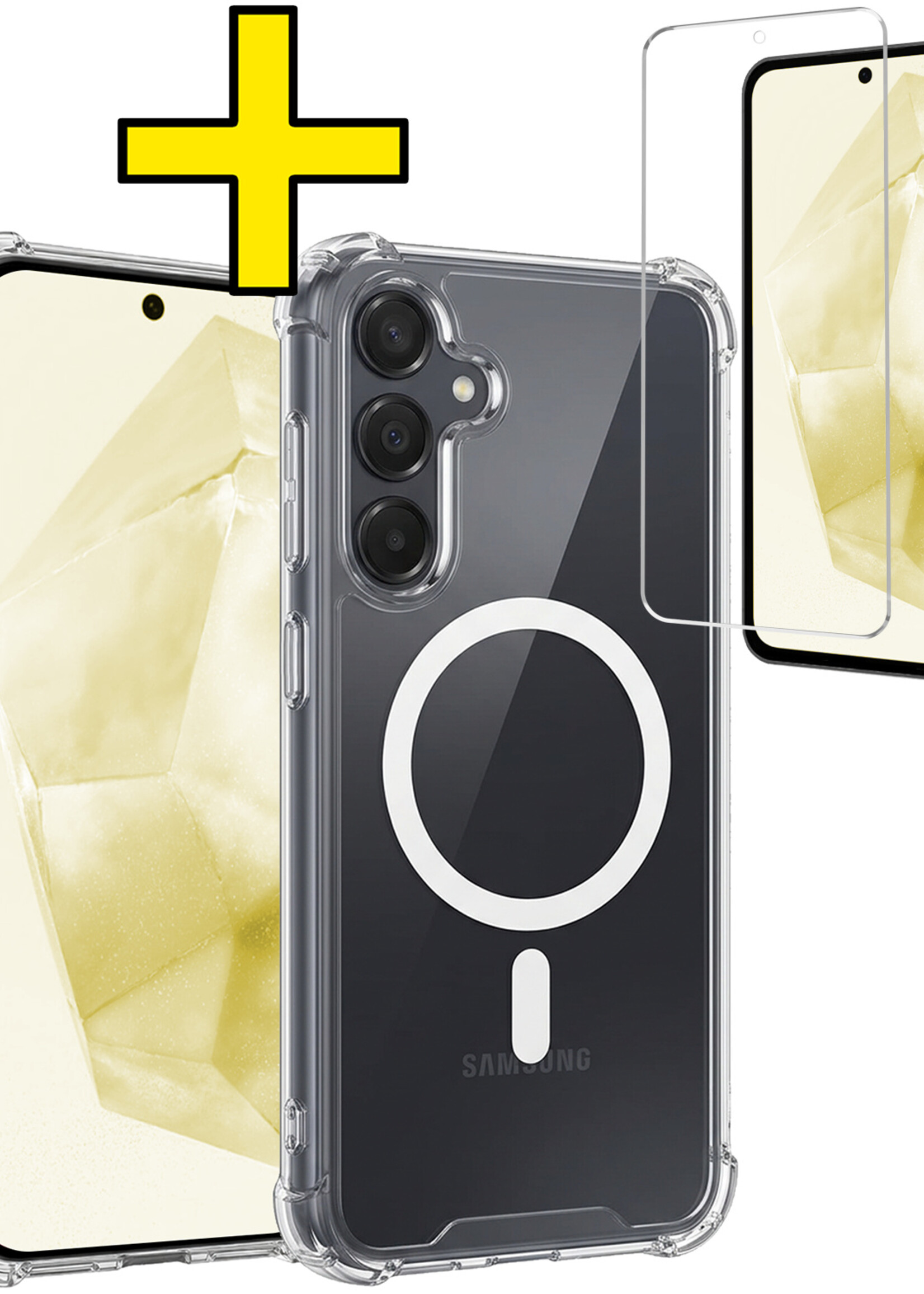 LUQ LUQ Samsung Galaxy A35 Magsafe Hoesje Transparant Met Screenprotector