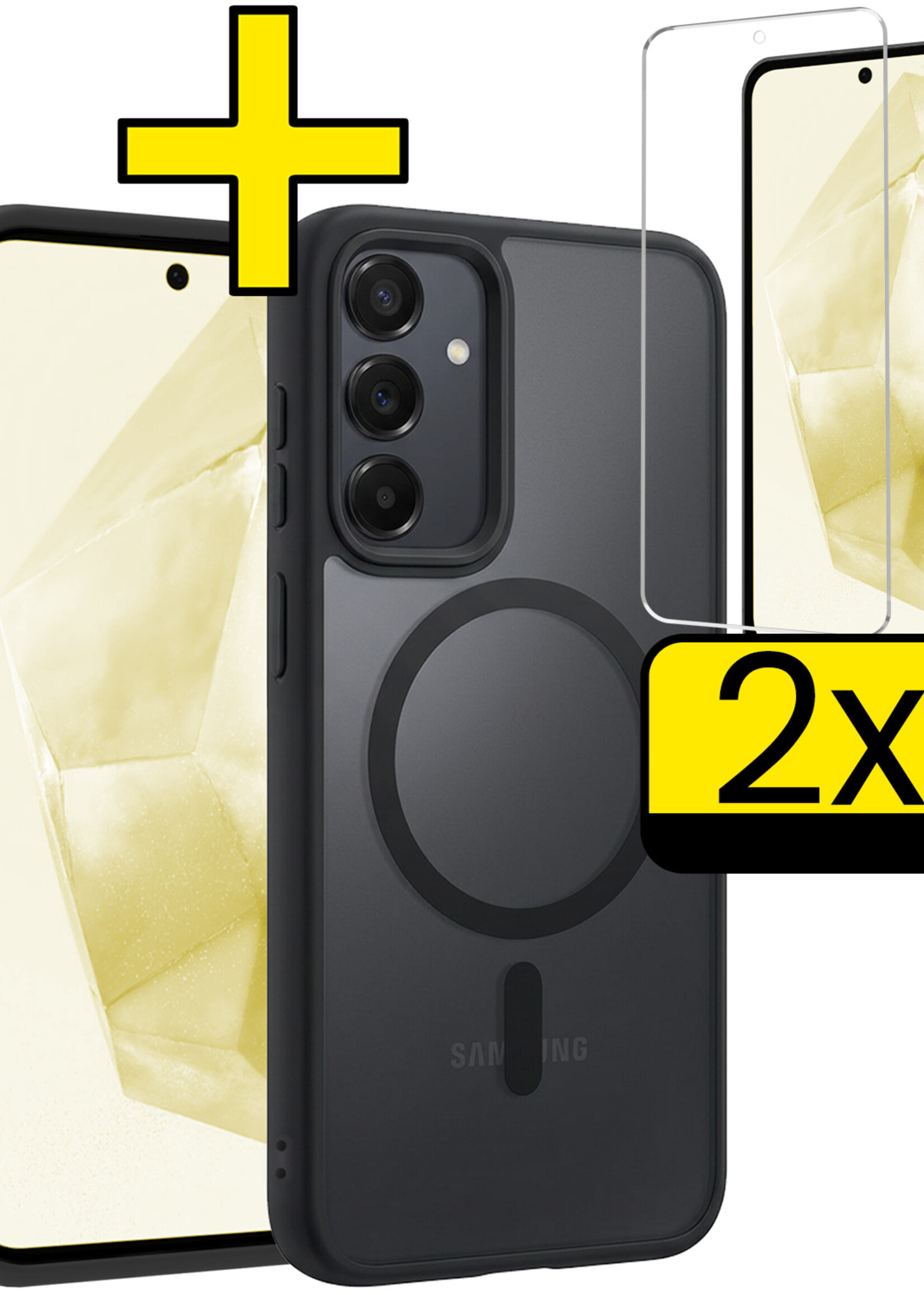 LUQ LUQ Samsung Galaxy A35 Magsafe Hoesje Zwart Met 2x Screenprotector
