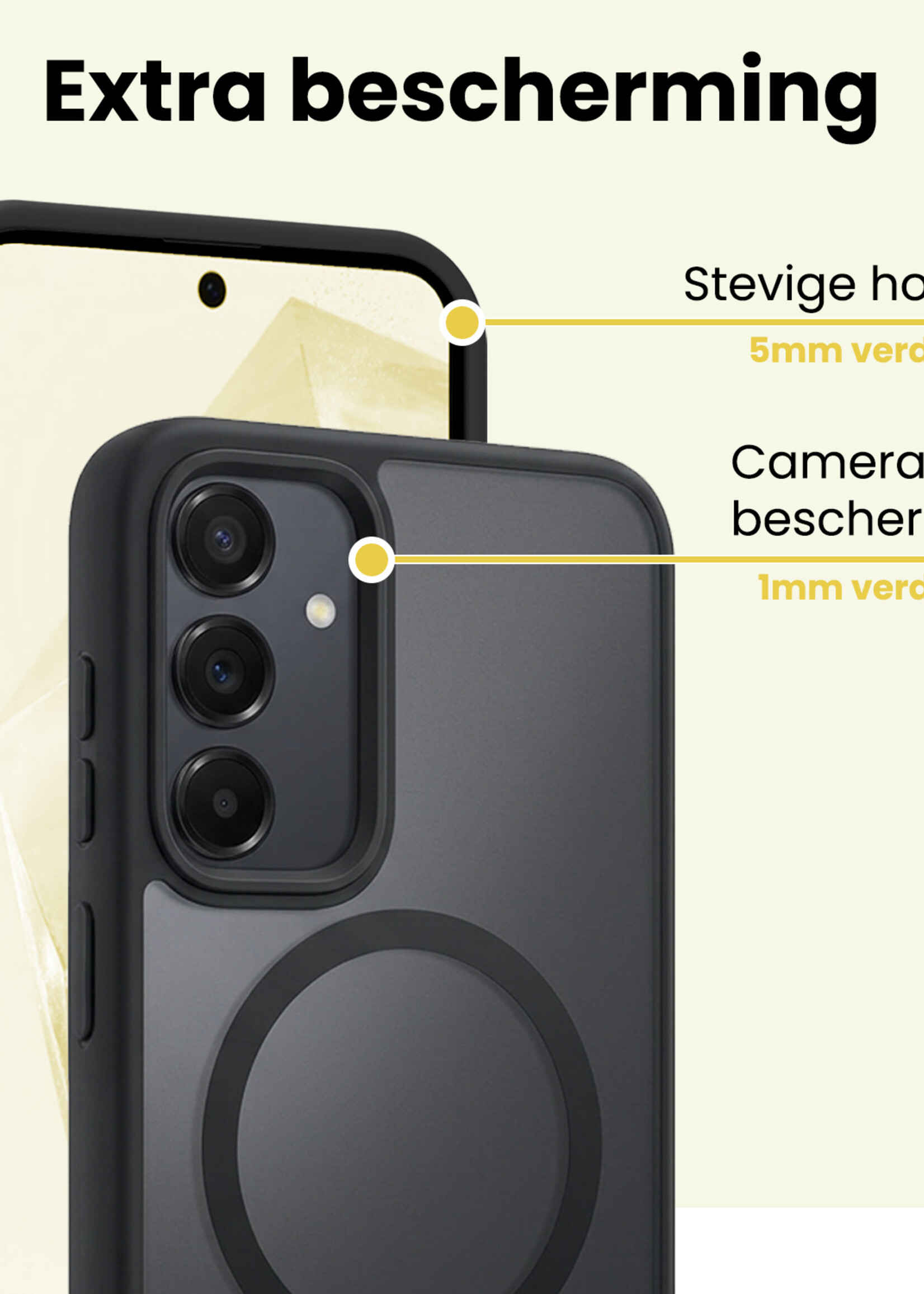LUQ LUQ Samsung Galaxy A35 Magsafe Hoesje Zwart Met 2x Screenprotector
