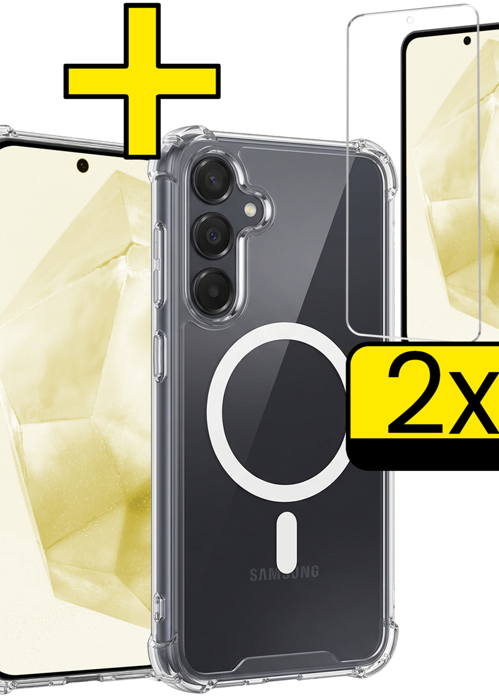 LUQ LUQ Samsung Galaxy A35 Magsafe Hoesje Transparant Met 2x Screenprotector