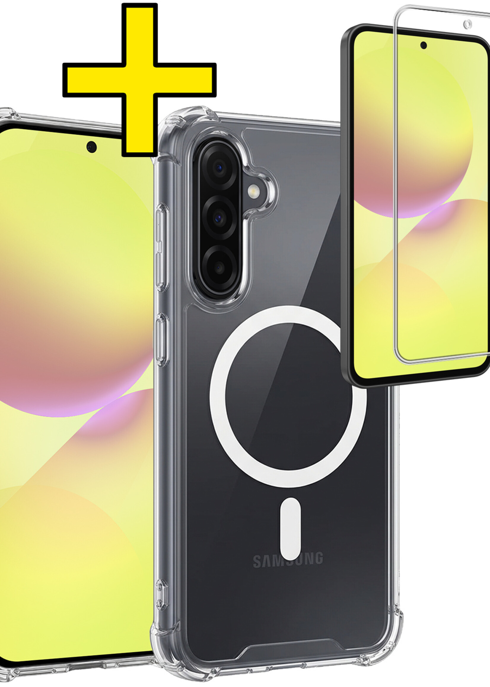 LUQ LUQ Samsung Galaxy A36 Magsafe Hoesje Transparant Met Screenprotector