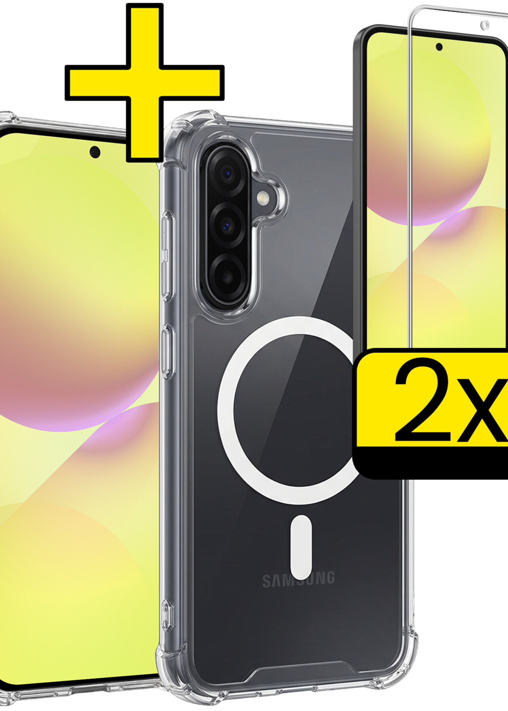 LUQ LUQ Samsung Galaxy A36 Magsafe Hoesje Transparant Met 2x Screenprotector
