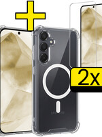 LUQ LUQ Samsung Galaxy A55 Magsafe Hoesje Transparant Met 2x Screenprotector