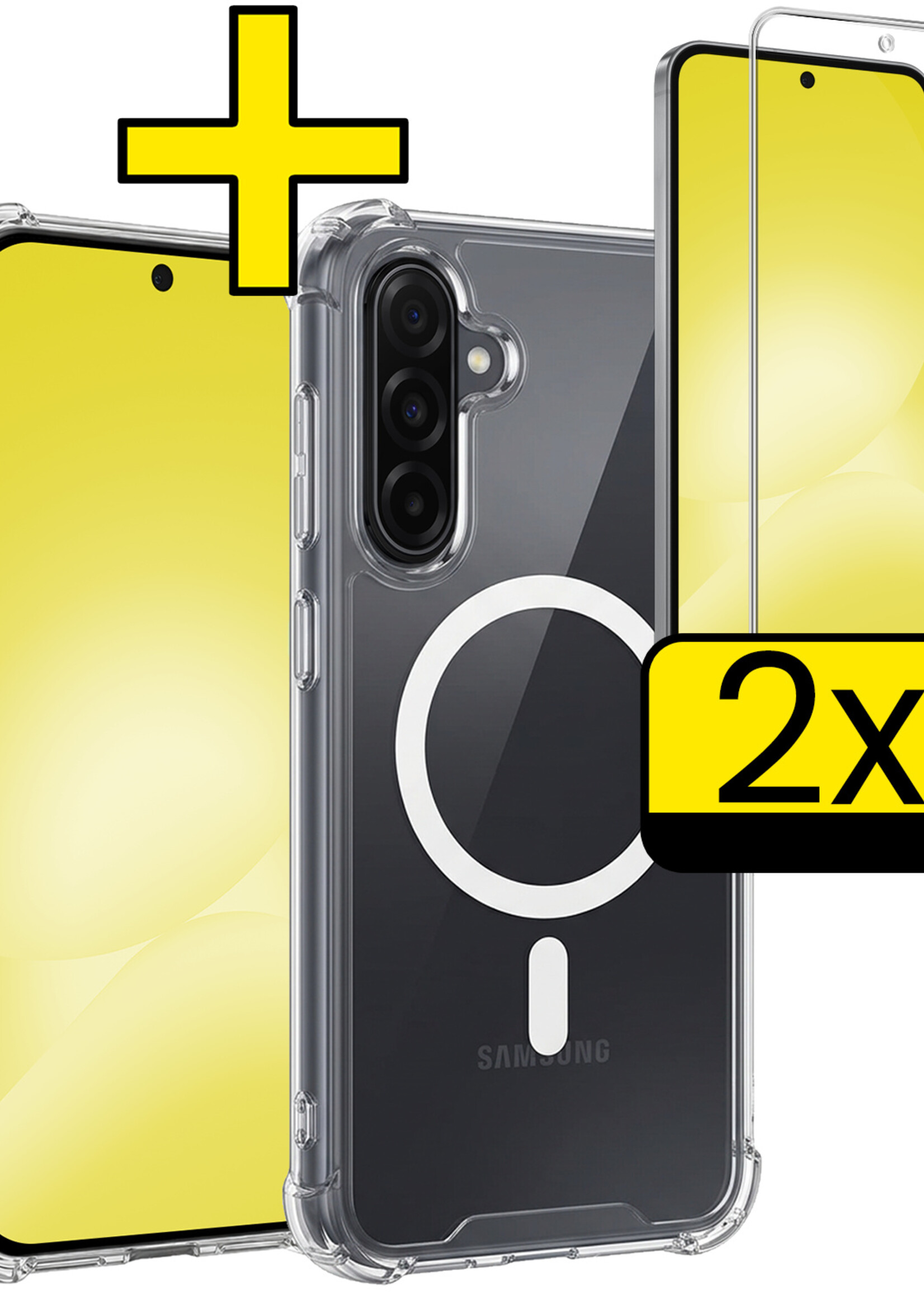 LUQ LUQ Samsung Galaxy A56 Magsafe Hoesje Transparant Met 2x Screenprotector