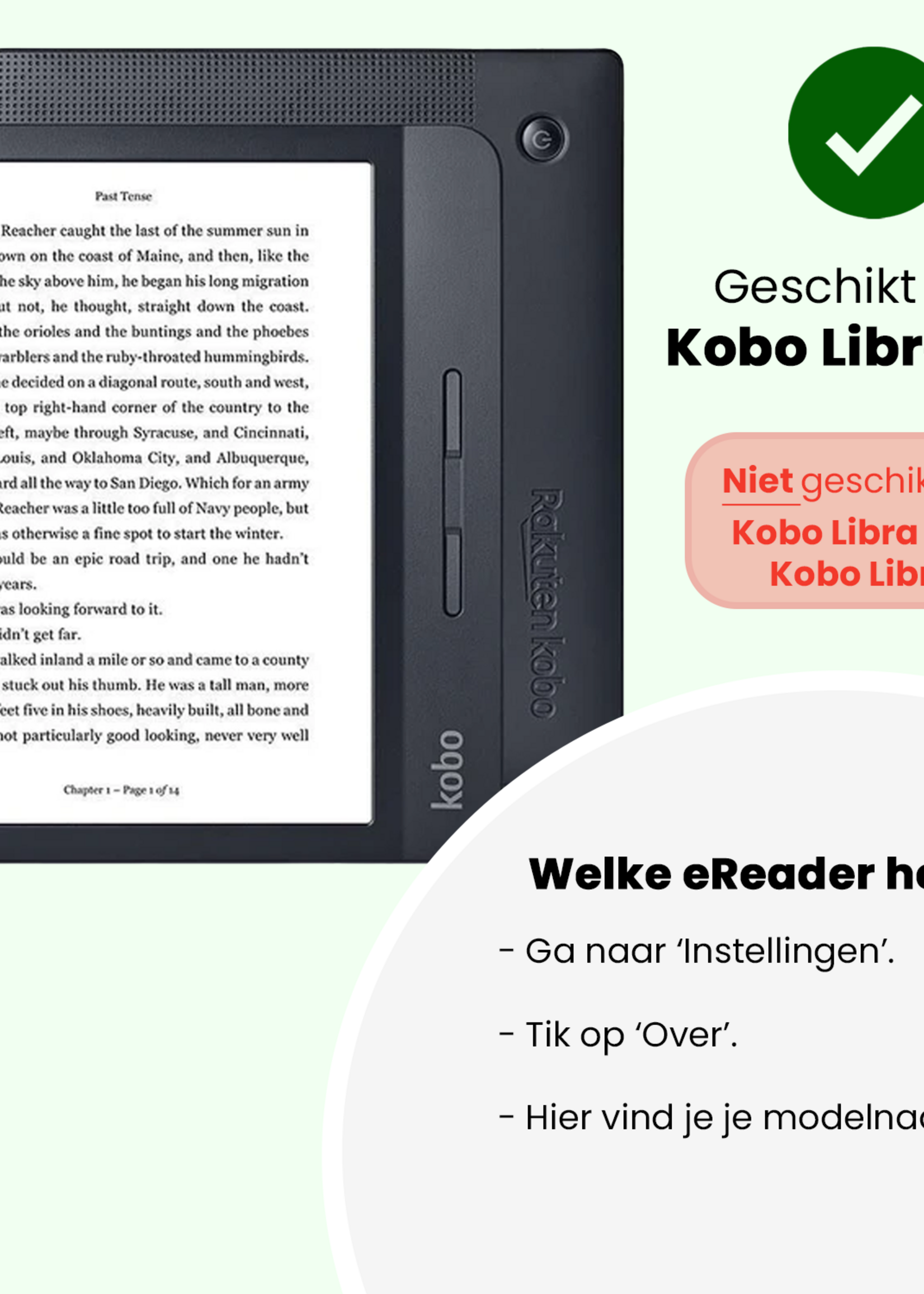 LUQ Hoesje Geschikt voor Kobo Libra H2O Hoes Bescherm Hoesje Case Luxe Sleep Cover Met Screenprotector - Donkerblauw