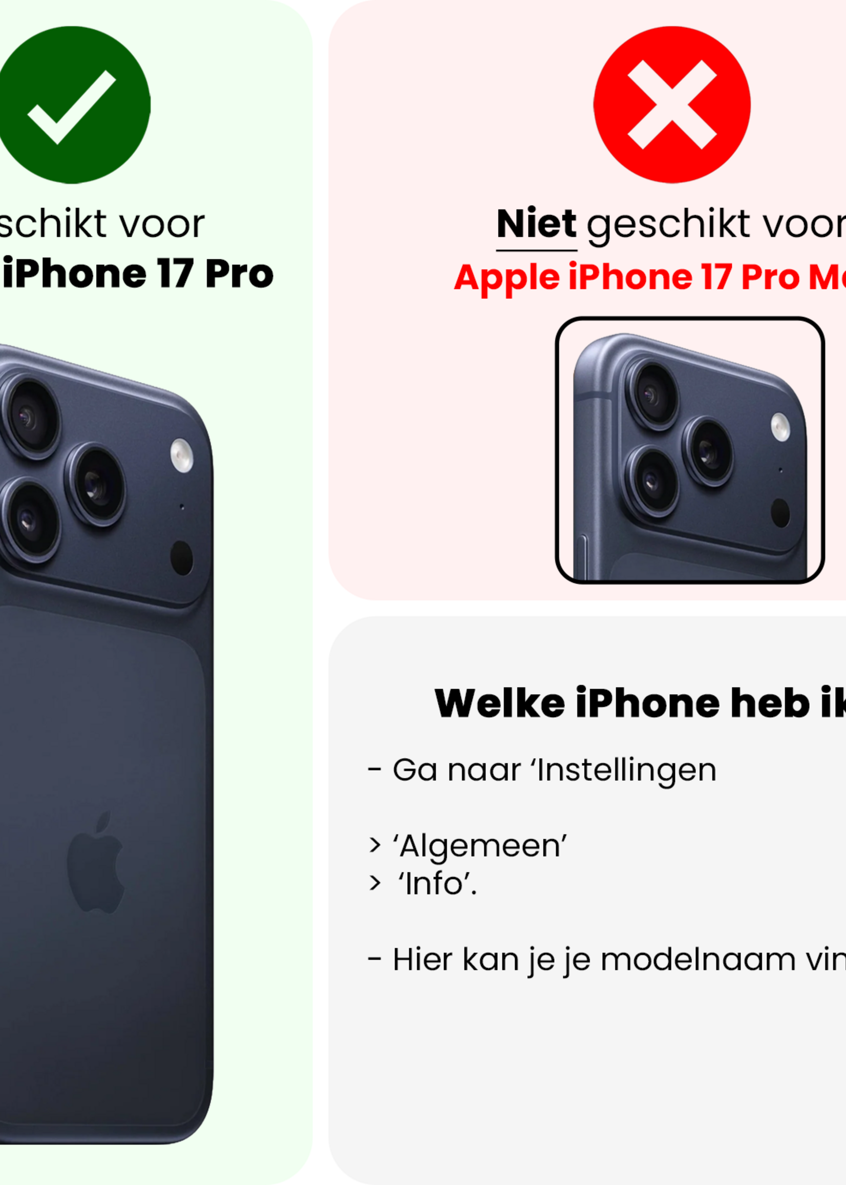 LUQ LUQ iPhone 17 Pro Hoesje Shockproof - Transparant - 2 PACK