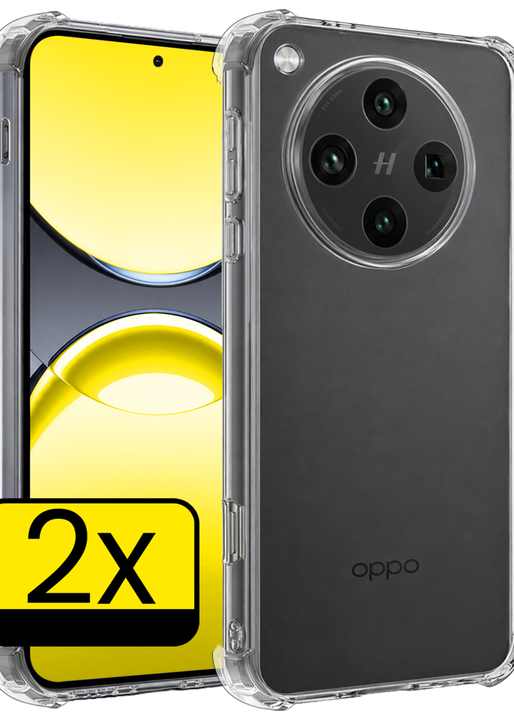 LUQ LUQ OPPO Find X8 Pro Hoesje Shockproof - Transparant - 2 PACK