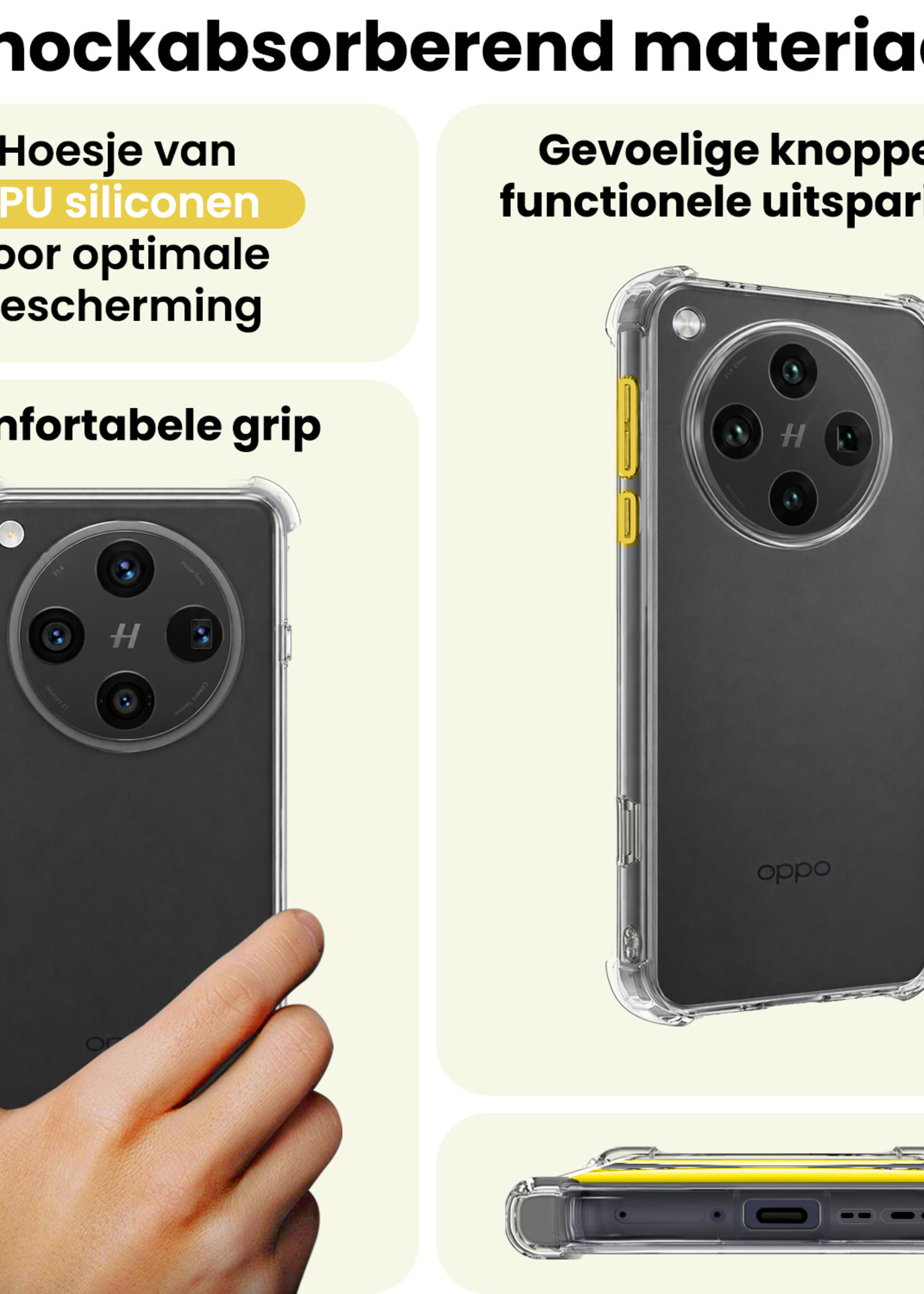 LUQ LUQ OPPO Find X8 Pro Hoesje Shockproof Met 2x Screenprotector