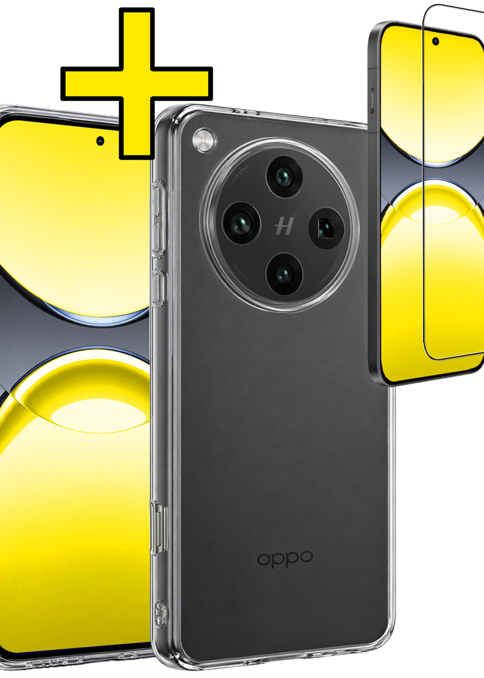 LUQ LUQ OPPO Find X8 Pro Hoesje Siliconen Met Screenprotector - Transparant