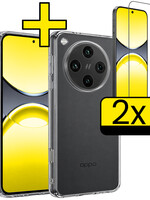 LUQ LUQ OPPO Find X8 Pro Hoesje Siliconen Met 2x Screenprotector - Transparant