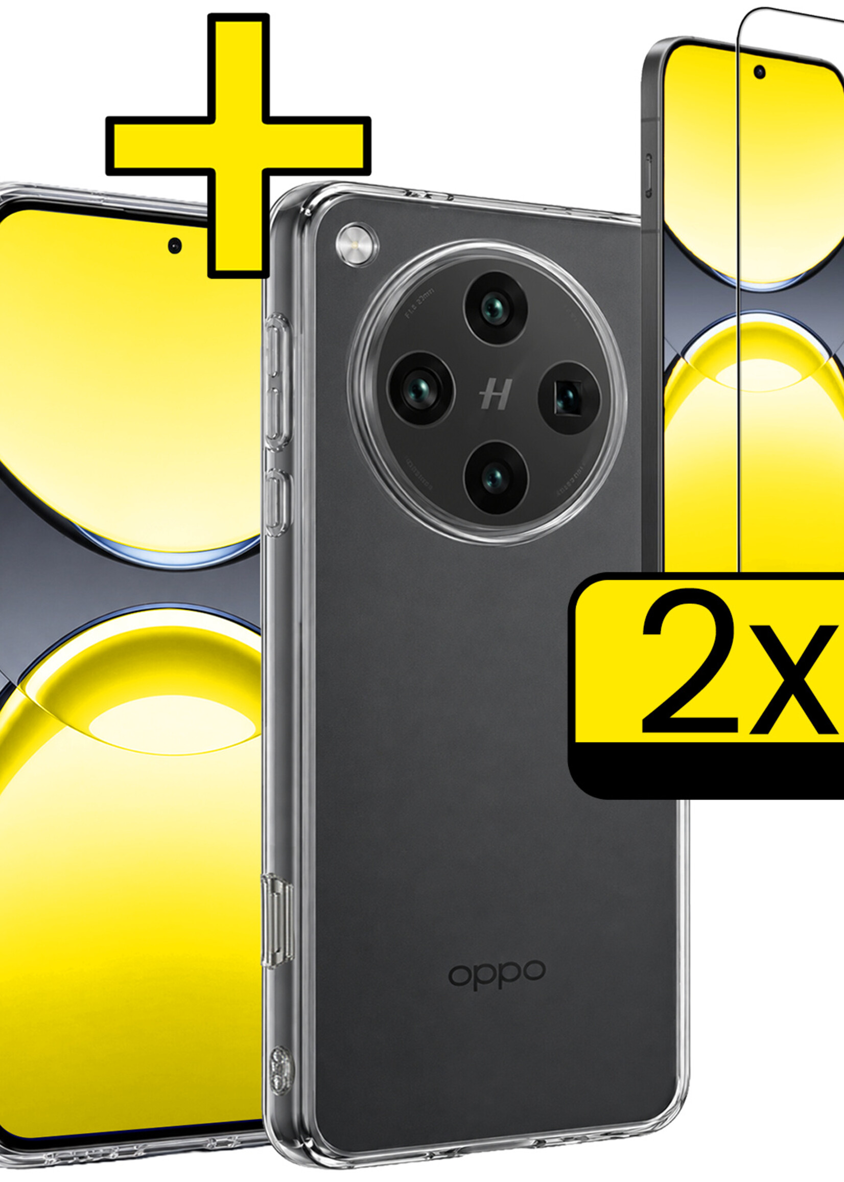 LUQ LUQ OPPO Find X8 Pro Hoesje Siliconen Met 2x Screenprotector - Transparant
